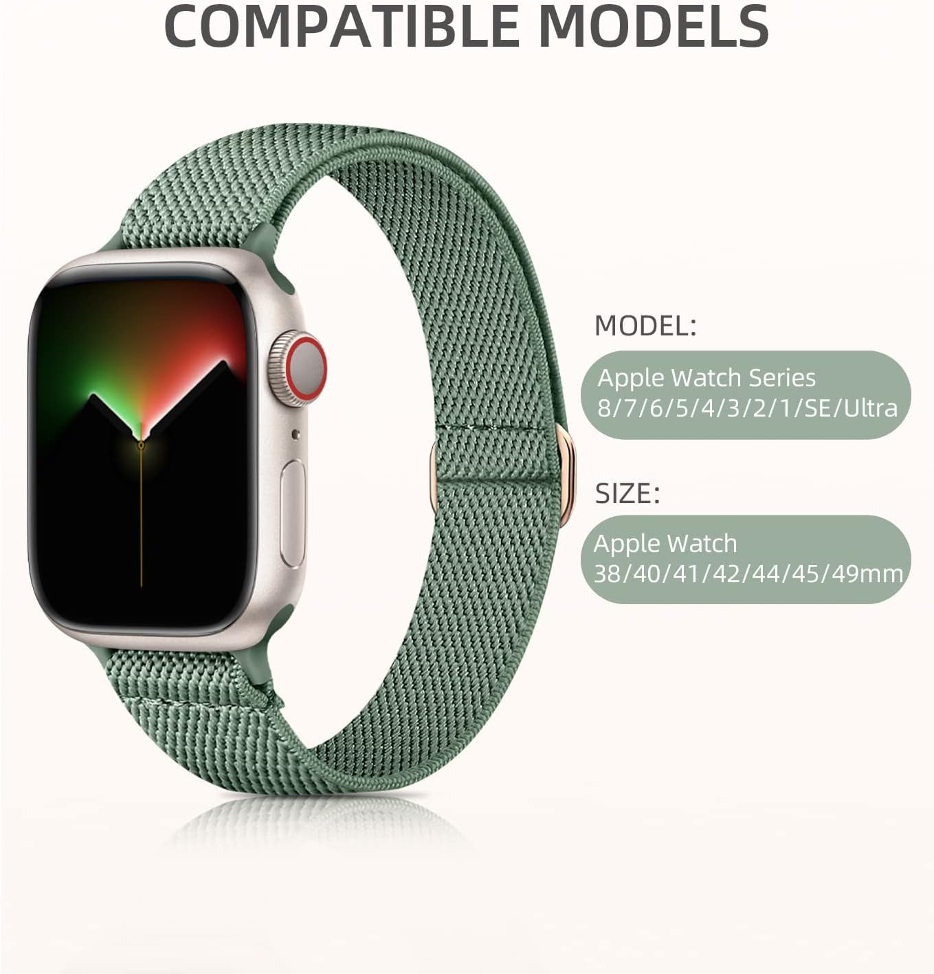 Charlam Stretchy Band Compatible with Apple Watch Bands 40Mm 41Mm 38Mm Womens, Cute Thin Elastic Nylon Braided Comfortable Replacement Slim Wristbands for Iwatch SE Series 8 7 6 5 4 3 2 1, (Package B)