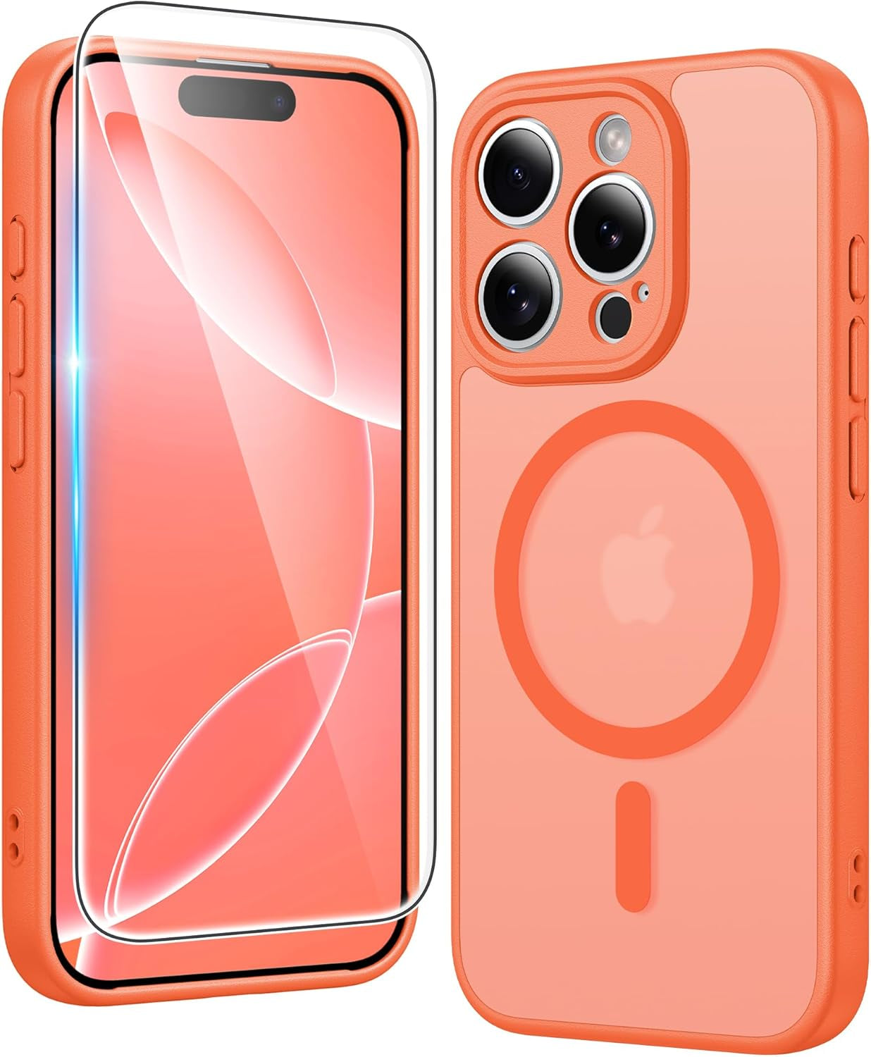 FNTCASE for Iphone 17 Pro-Max Case: Clear Magnetic Phone Cases with Screen Protector Compatible with Magsafe Slim anti Yellowing Rugged Shockproof Protective Transparent Cell Cover (A-Clear)