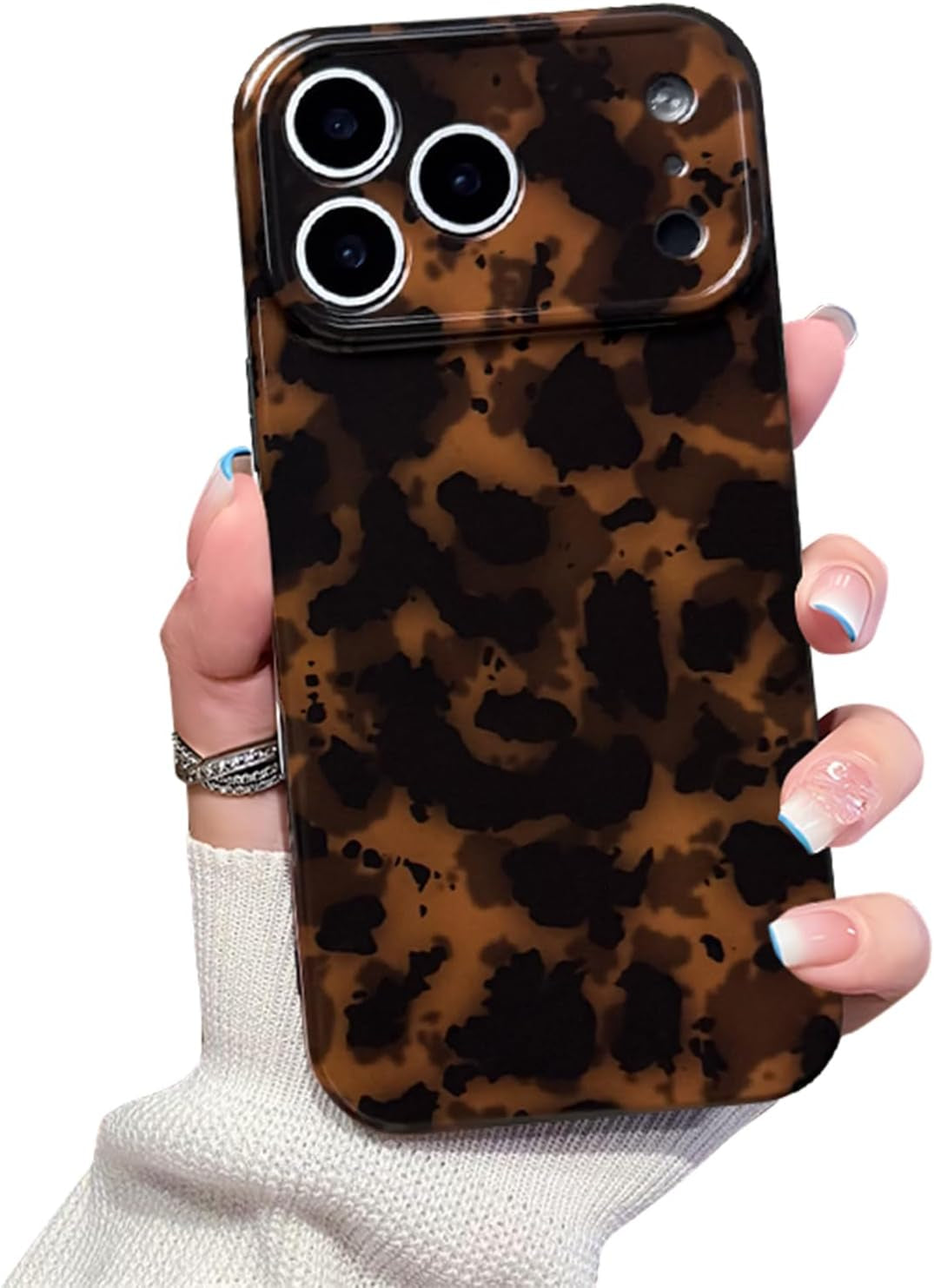 Cute Phone Case for Iphone 17 Pro Case Tortoise Shell Pattern Leopard Full Camera Protective Slim Shockproof Cool Trendy Aesthetic-Brown Amber