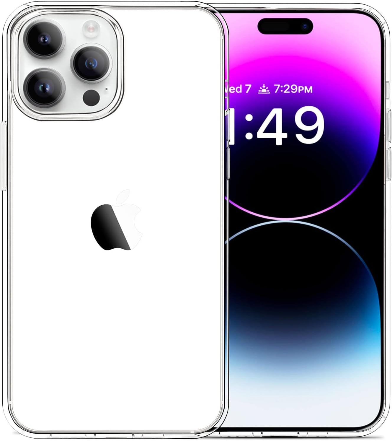 Jjgoo Compatible with Iphone 14 Pro Case, Clear Soft Shockproof Protective Slim Thin Bumper Cover Transparent Phone Case, Translucent Blue  JJGoo   