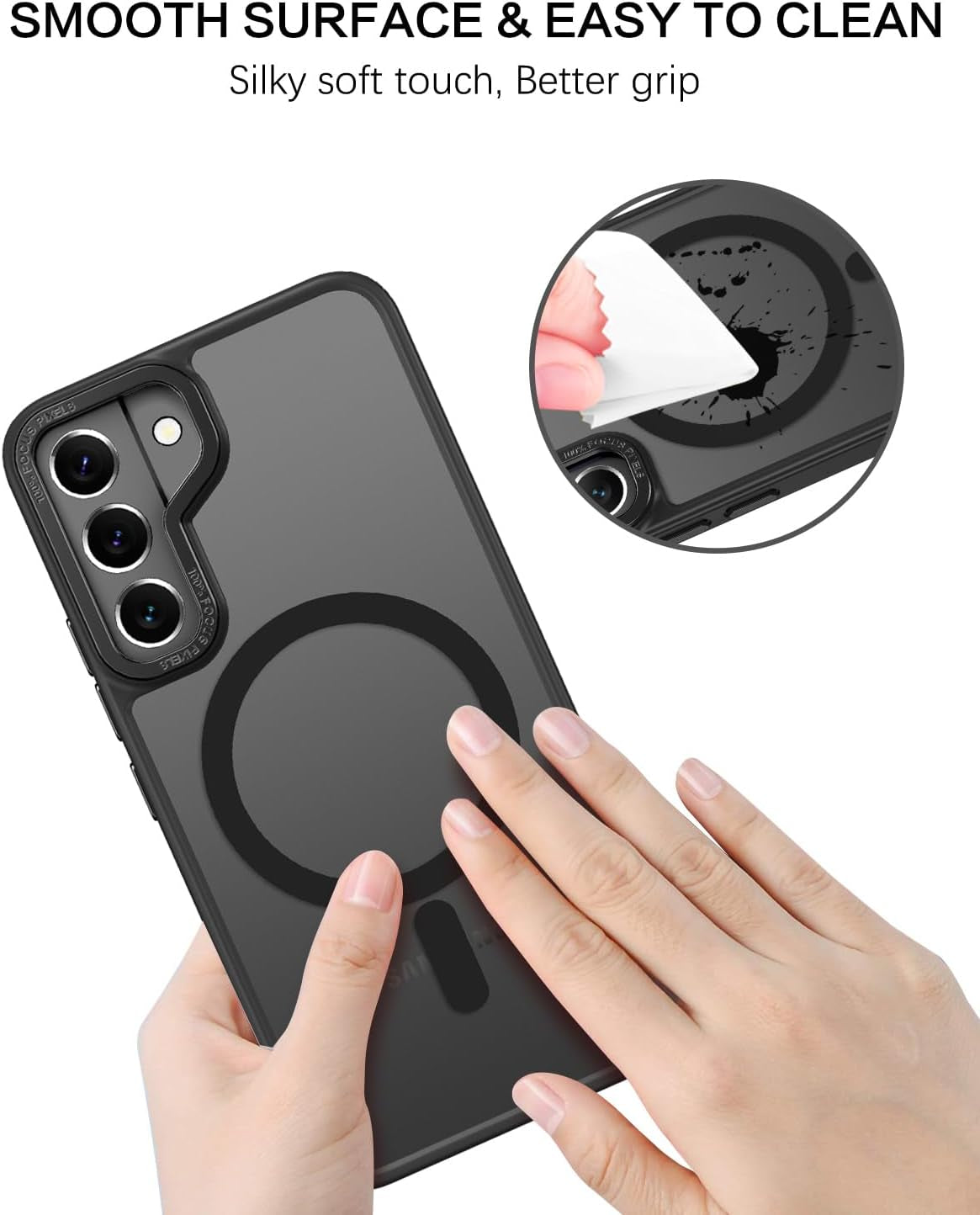 BENTOBEN Samsung Galaxy S22 Case, Galaxy S22 Magnetic Case [Compatible with Magsafe] Translucent Matte Slim Shockproof Women Men Protective Case Cover for Samsung Galaxy S22 6.1", Black