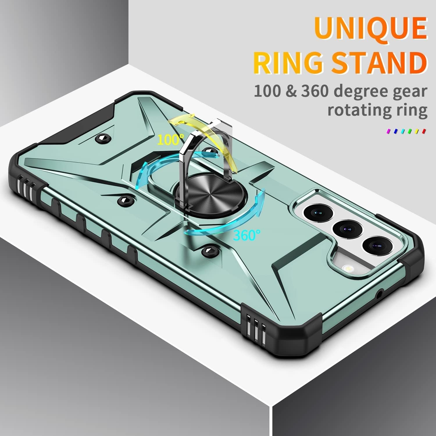 Case for Samsung Galaxy S22 plus Case Galaxy S22+ Case Military Grade Drop Case with Kickstand Ring Magnetic Holder Shockproof Protective for Galaxy S22 plus S22+ Phone Case (Midnight Green)