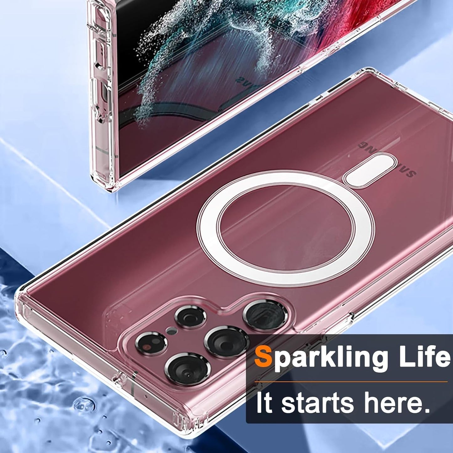 For Galaxy S22+ / S22 plus Case Clear,[Compatible with Magnetic],[10 FT Military Grade Drop Protection][Anti Yellowing] Slim Soft TPU Phone Case for S22+Plus-Clear 14-Sam S22P-01