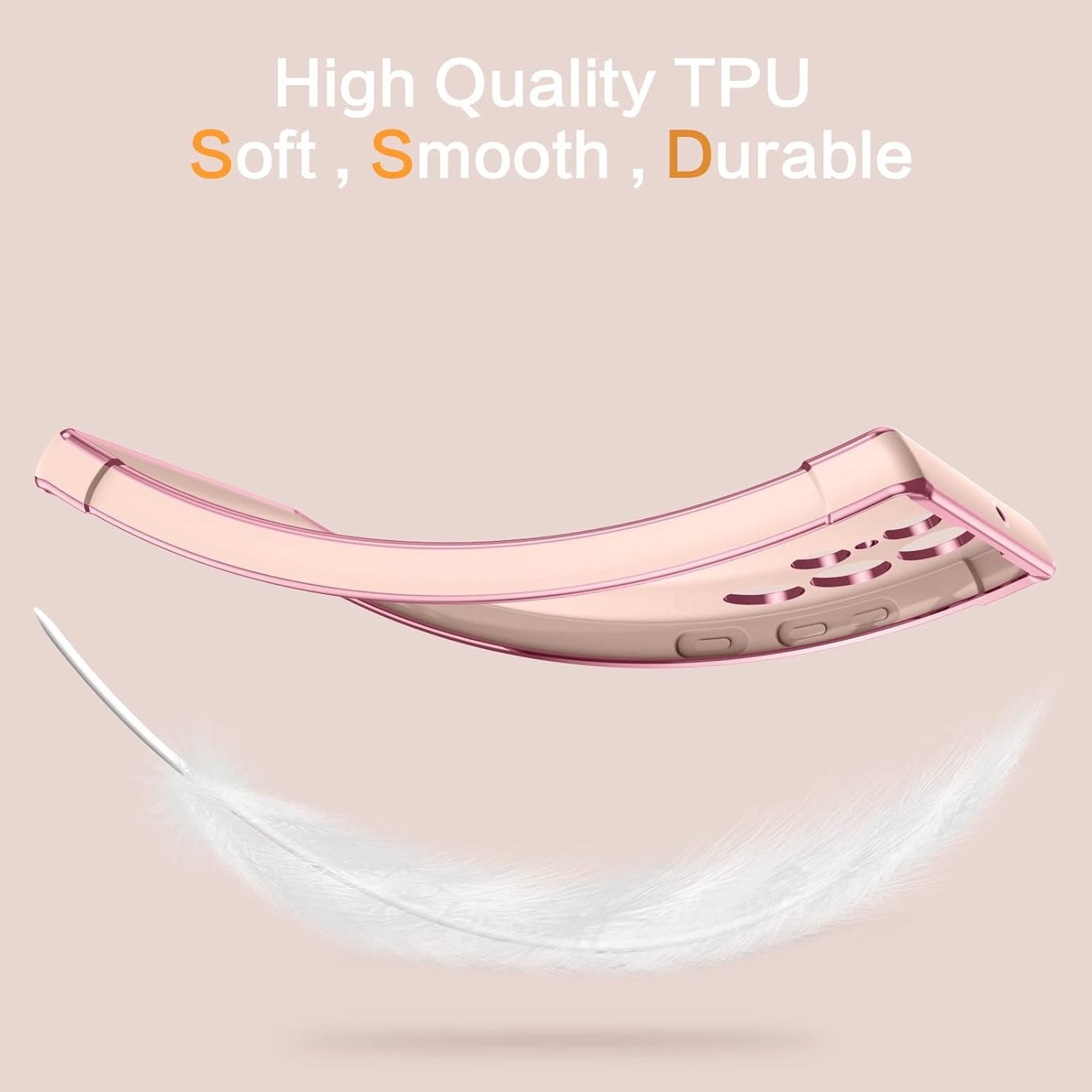 BENTOBEN Galaxy S22 Ultra Case,Slim Luxury Heart Design Plated Soft Bumper Women Men Girl Protective Case Cover with Strap for Samsung Galaxy S22 Ultra 6.8 Inch,Pink/Gold