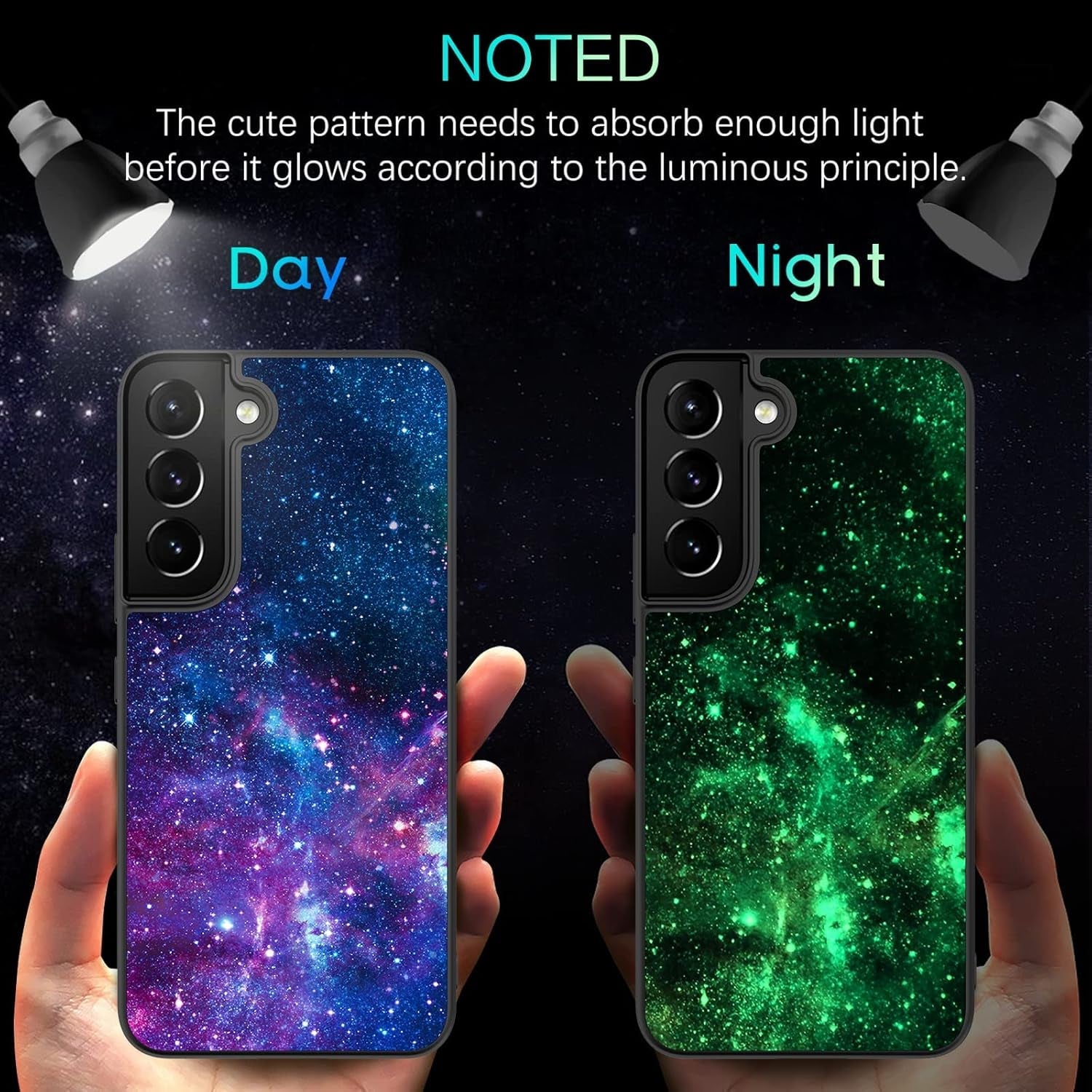 BENTOBEN Compatible with Samsung Galaxy S22 plus Case, Slim Fit Glow in the Dark Flexible Bumper Protective Girls Women Men Boy Cases Cover for Galaxy S22 plus 6.6 Inch 5G, Nebula/Galaxy