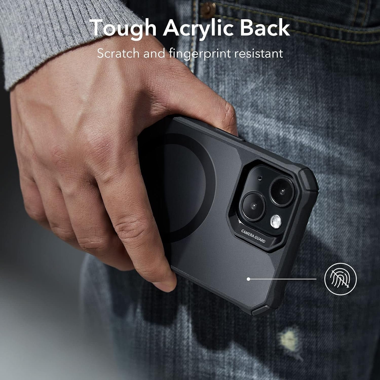 ESR for Iphone 14 Case/Iphone 13 Case, Compatible with Magsafe, Shockproof Military-Grade Protection, Air-Guard Corners, Magnetic Phone Case for Iphone 14/13, Air Armor Magnetic Case (Halolock),Black  Electronic Silk Road Corp   