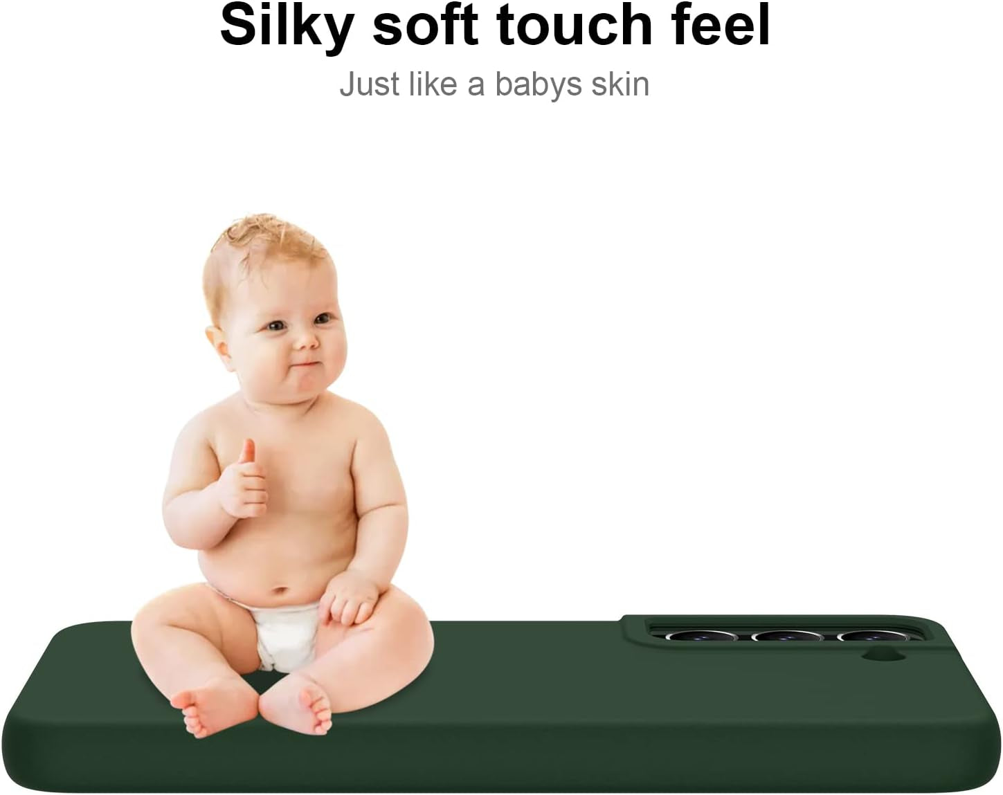 DEENAKIN for Samsung Galaxy S22 plus Case Silicone,Silky Smooth Flexible Gel Rubber Bumper Cover with Soft Microfiber Lining Slim Fit Protective Phone Case for Samsung Galaxy S22 plus Dark Green