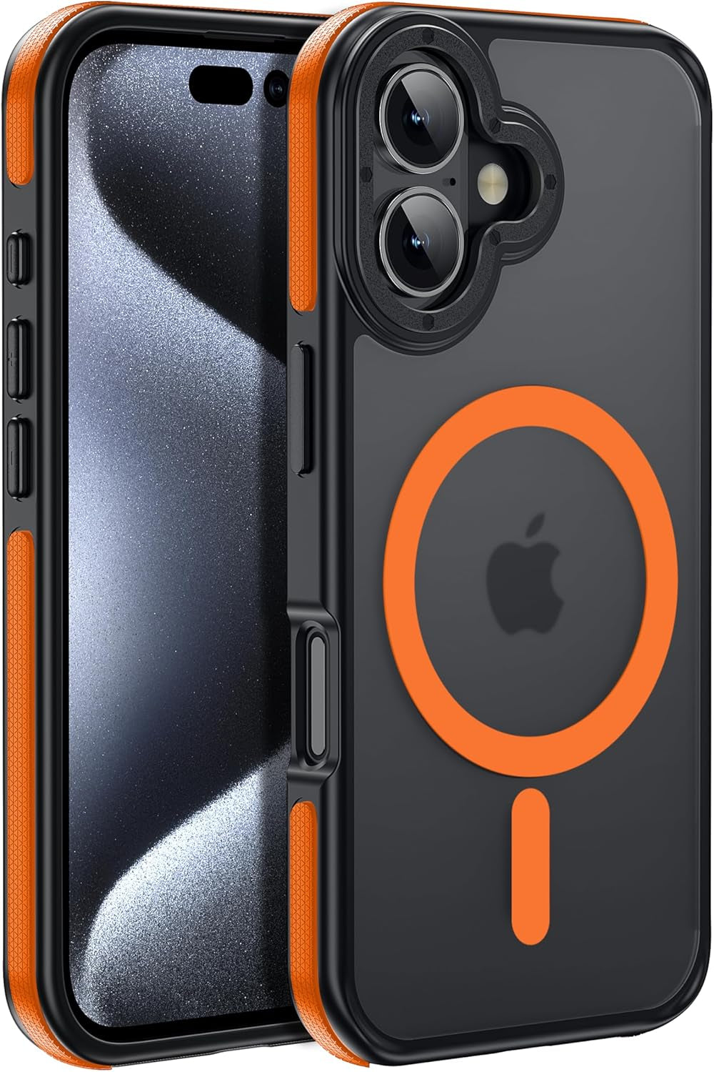 For Iphone 17 Pro Max Case with Camera Lens Protector[10Ft Military-Grade Protection] Compatible with Fit Magsafe Shockproof Slim Thin Cover Case for Iphone 17 Pro Max 6.9 Inch, Orange Bumper