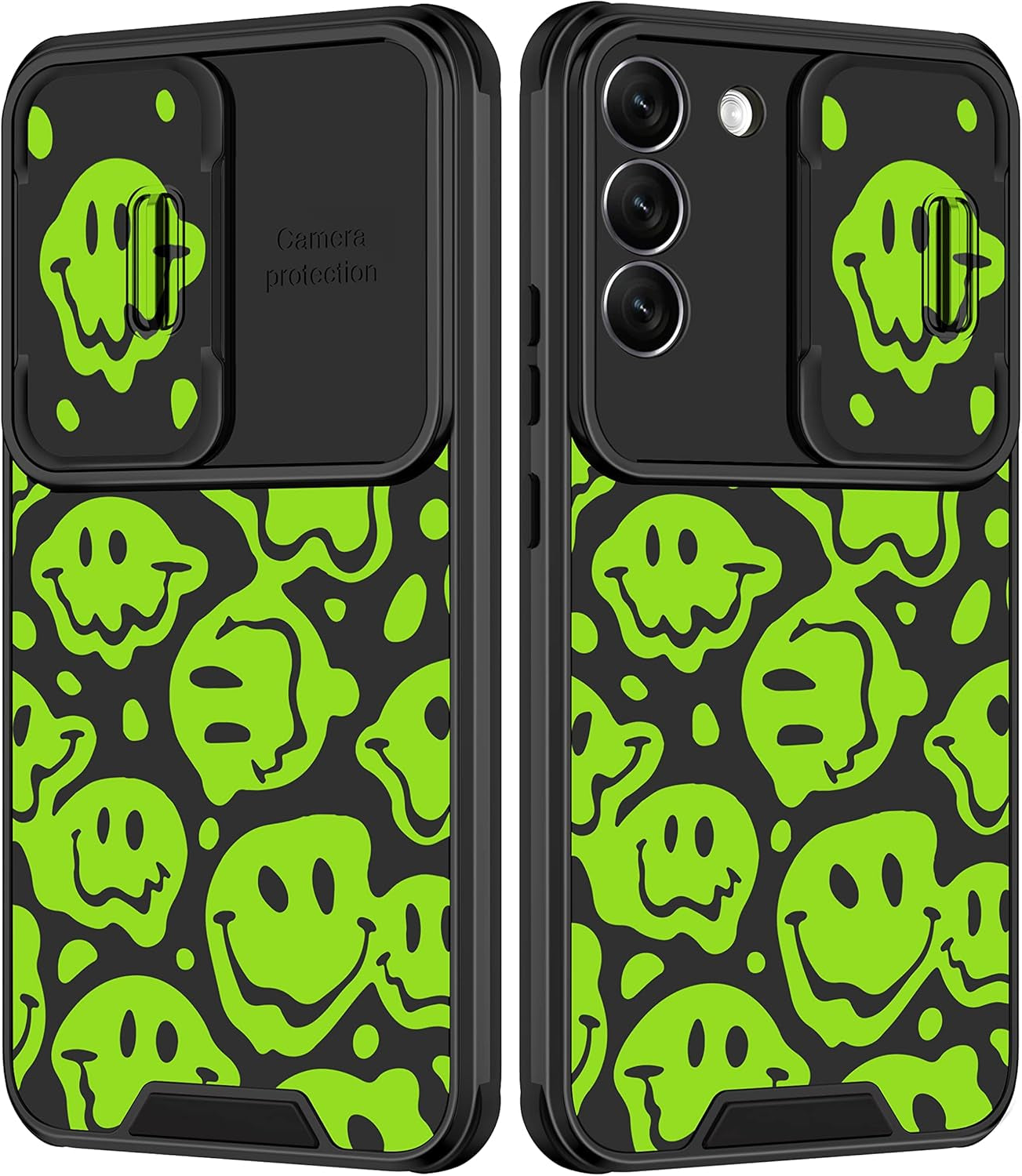 Goocrux for Samsung Galaxy S22 plus Case Leopard for Girls Women Cheetah Print Phone Cover Cute Black Animal Fashion Design with Slide Camera Cover Aesthetic Girly Cases for Galaxy S22 plus 5G 6.6''