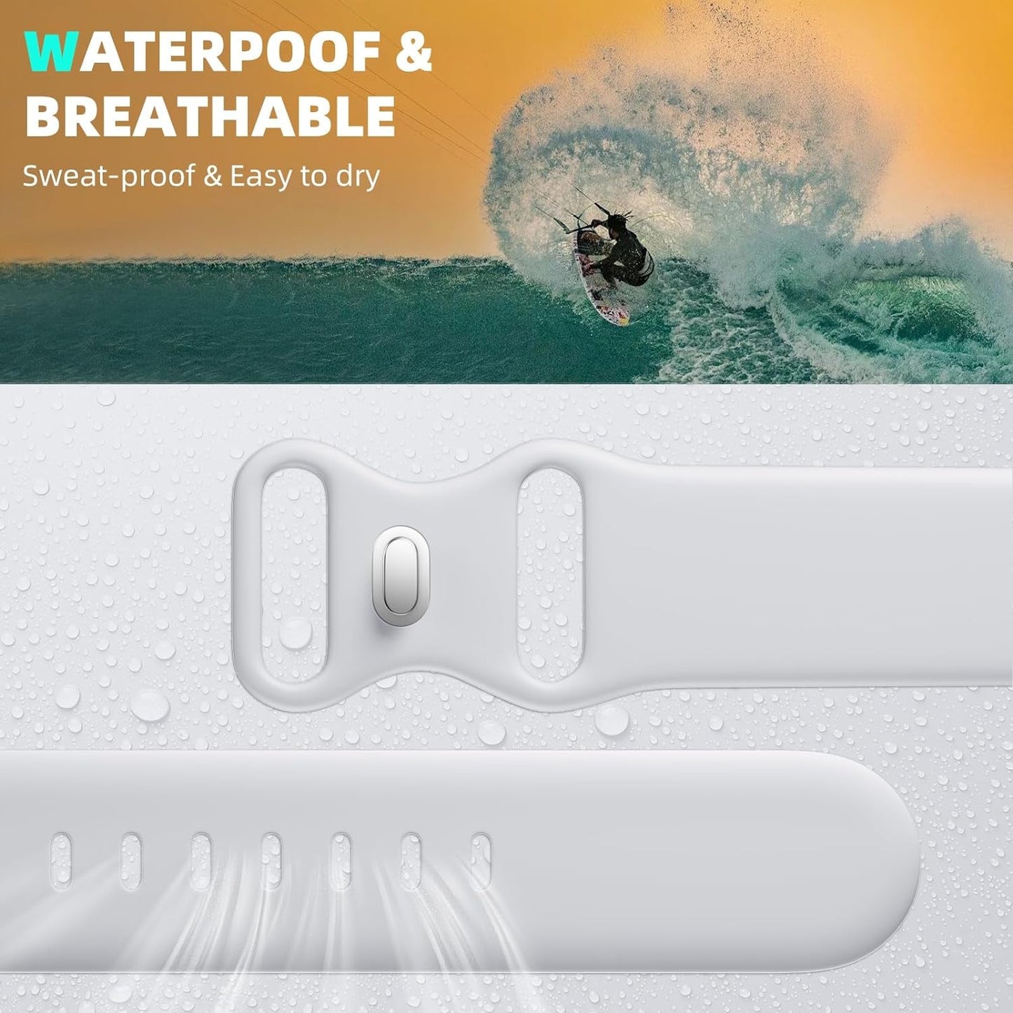 5 Pack Soft Silicone Bands - Compatible with Apple Watch Ultra 2 & Ultra Band 49Mm 45Mm 44Mm 42Mm 41Mm 40Mm 38Mm for Men Women, Breathable Sport Strap Band for Ultra 2 Iwatch Series 9 8 7 6 SE 5 4 3 2