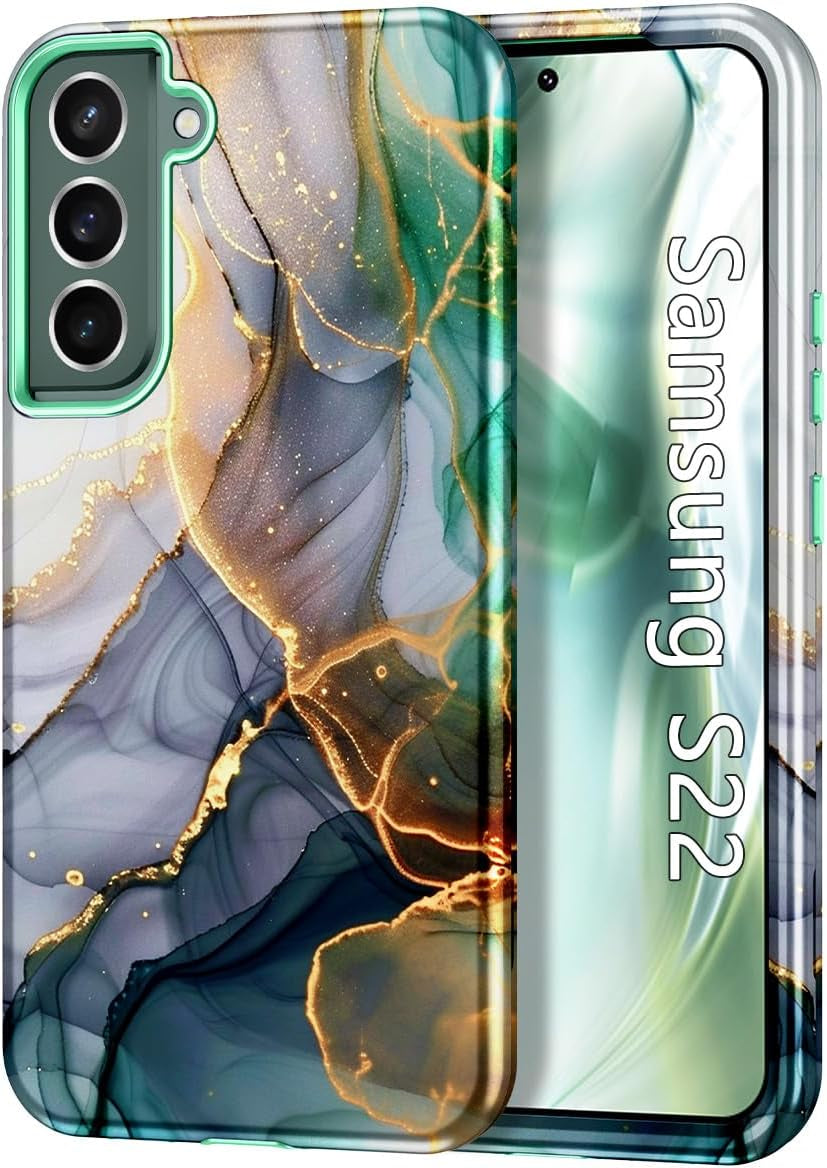 Btscase for Samsung Galaxy S22 plus Case, [Military Grade Drop Tested] Marble Pattern Design Slim Rugged Shockproof Women Girls Men Protective Anti-Scratch Cover for Galaxy S22 plus 5G, Cobalt Blue