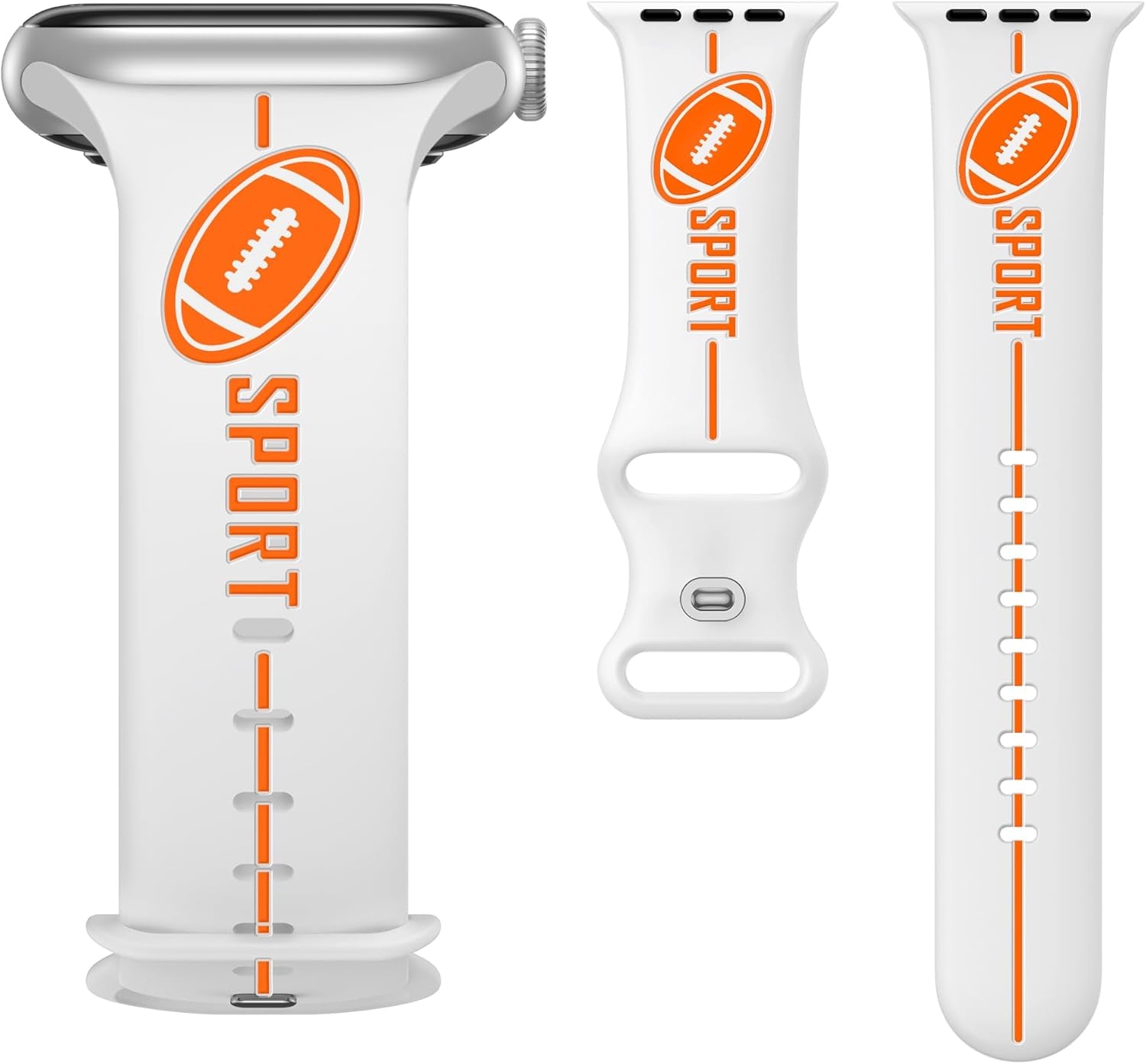 Designer Band for Apple Watch Band 38Mm 40Mm 41Mm 42Mm 44Mm 45Mm 49Mm Women Men,Silicone Waterproof Football Sport Strap for Iwatch Series 9 Ultra 8 7 6 5 4 3 2 1 SE Replacement Wristbands Grey Green