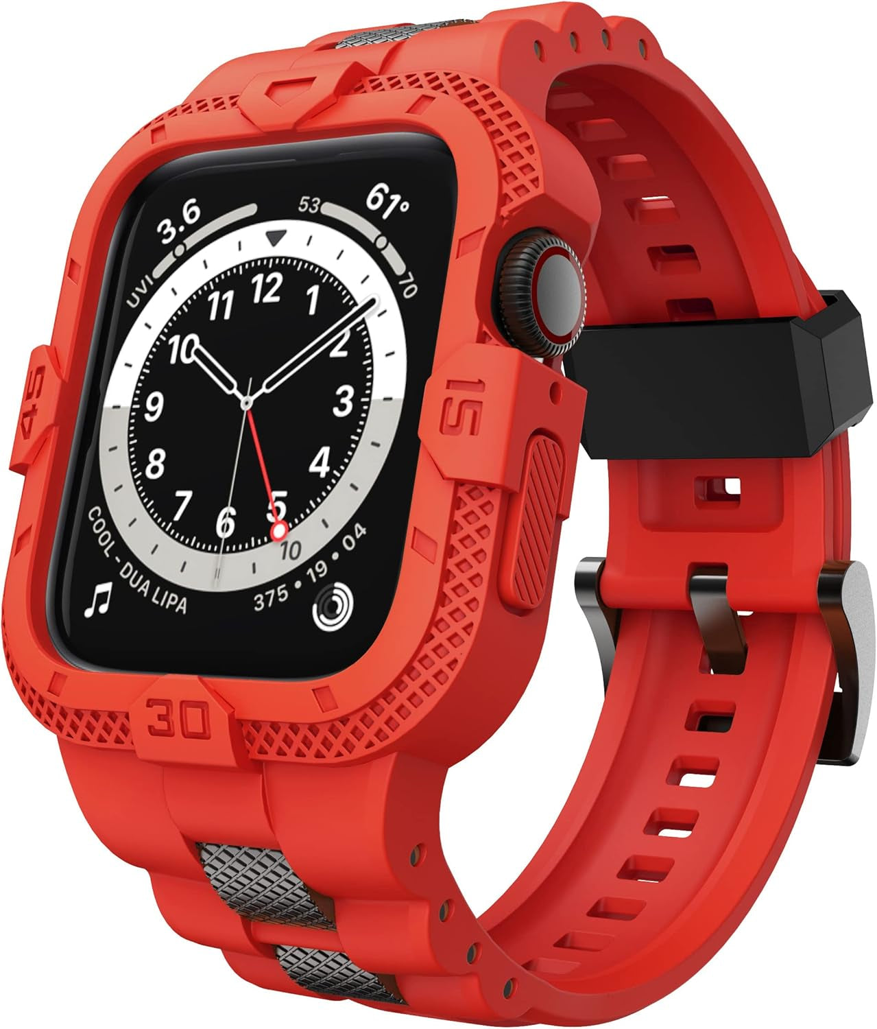 GELISHI Compatible with Apple Watch Band 45Mm 44Mm 42Mm 41Mm 40Mm 38Mm, Men Sport Bands Rugged Case for Watch Series 9 8 7/Series 6 SE 5 4 3