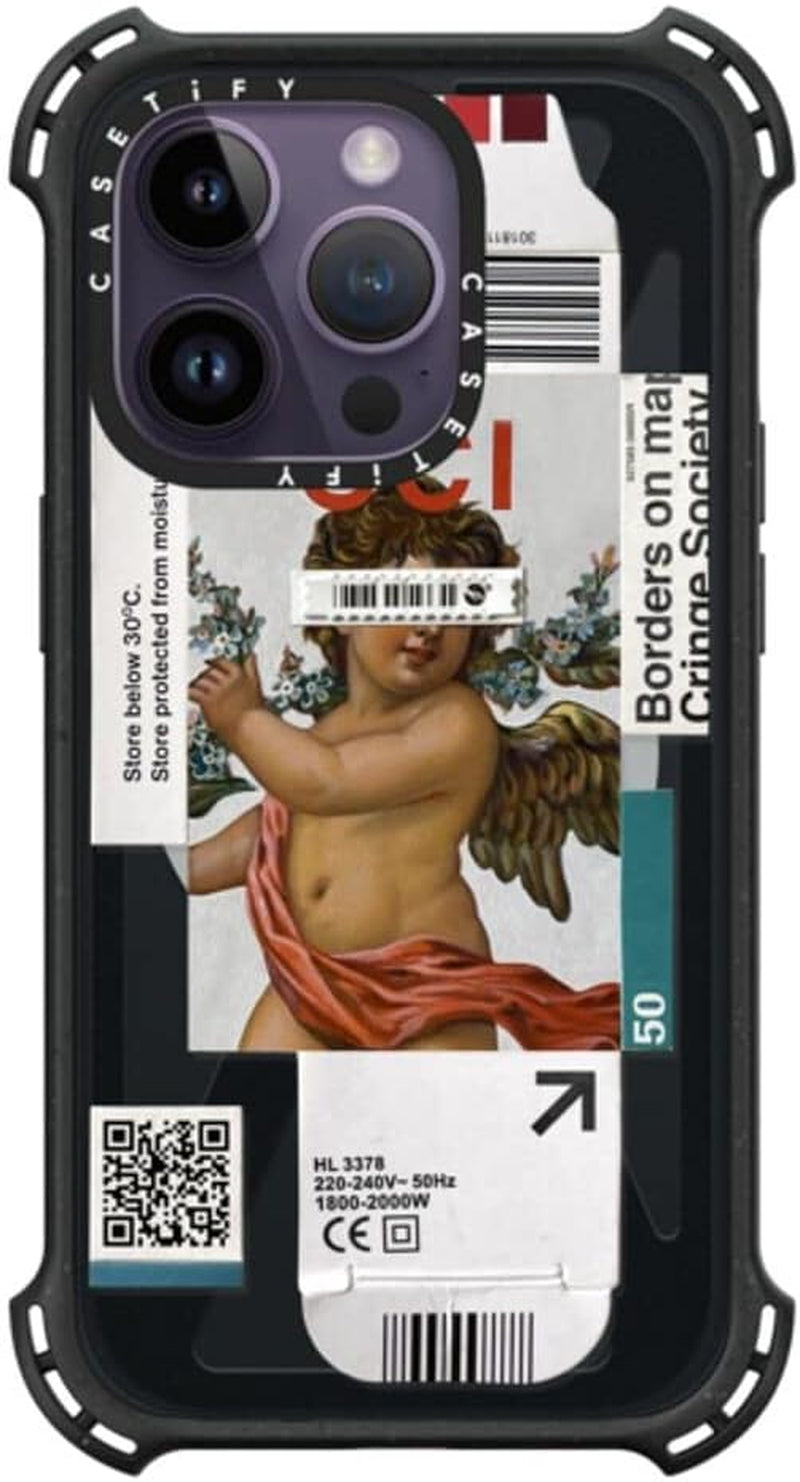 Casetify Bounce Iphone 14 Pro Case [6X Military Grade Drop Tested / 21.3Ft Drop Protection/Compatible with Magsafe] - PP-0008 - Triple Black  CASETiFY Below 30 Degrees  