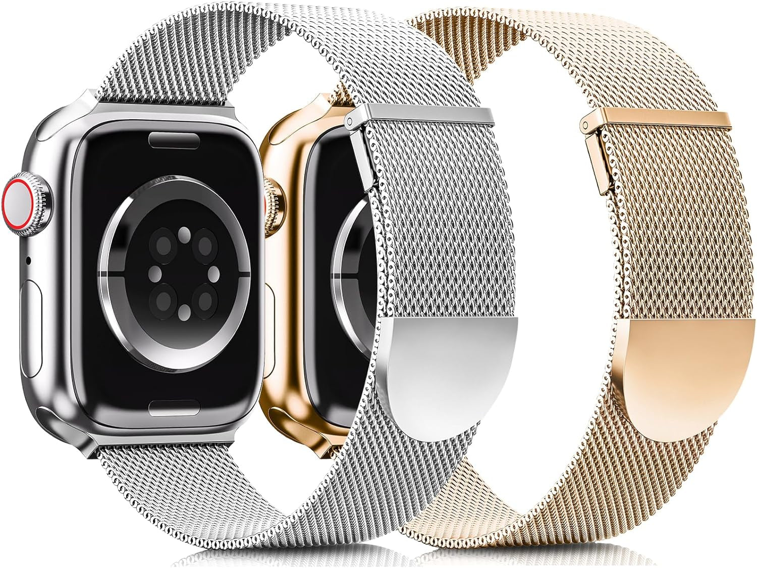2 Pack Metal Magnetic Band Compatible with Apple Watch Bands 38Mm 40Mm 41Mm 42Mm 44Mm 45Mm 49Mm Women Men,Milanese Loop Stainless Steel Mesh Adjustable Strap for Iwatch Series 9 8 7 6 5 4 3 2 SE Ultra