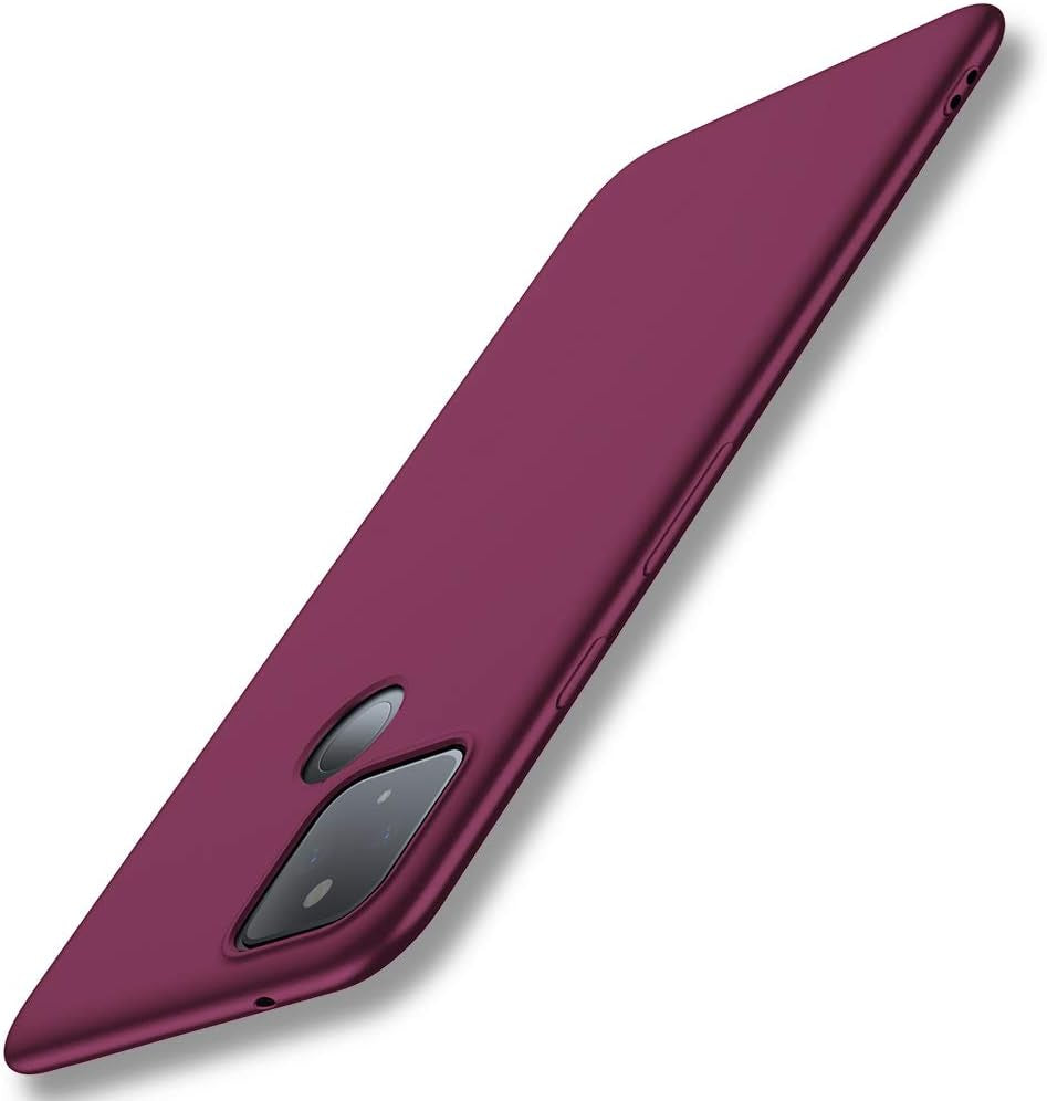 X-Level Google Pixel 5 5G Case Slim Fit Mobile Phone Case Soft Flexible TPU [Guardian Series] Matte Finish Ultra-Thin Light Coating Grip Full Protective Cell Phone Back Cover for Google 5 5G-Gold  pipilu Wine Red  