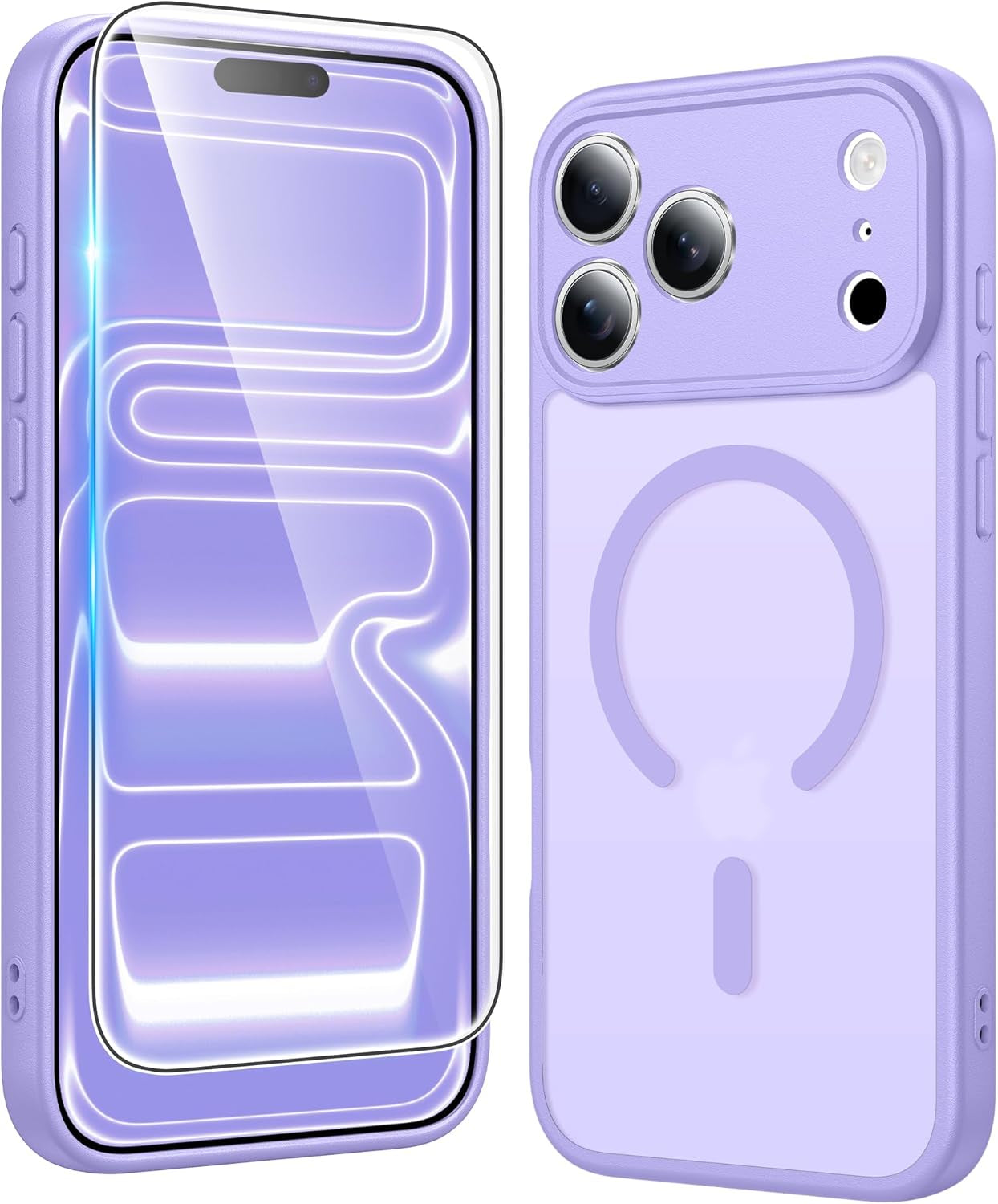 FNTCASE for Iphone 17 Pro-Max Case: Clear Magnetic Phone Cases with Screen Protector Compatible with Magsafe Slim anti Yellowing Rugged Shockproof Protective Transparent Cell Cover (A-Clear)