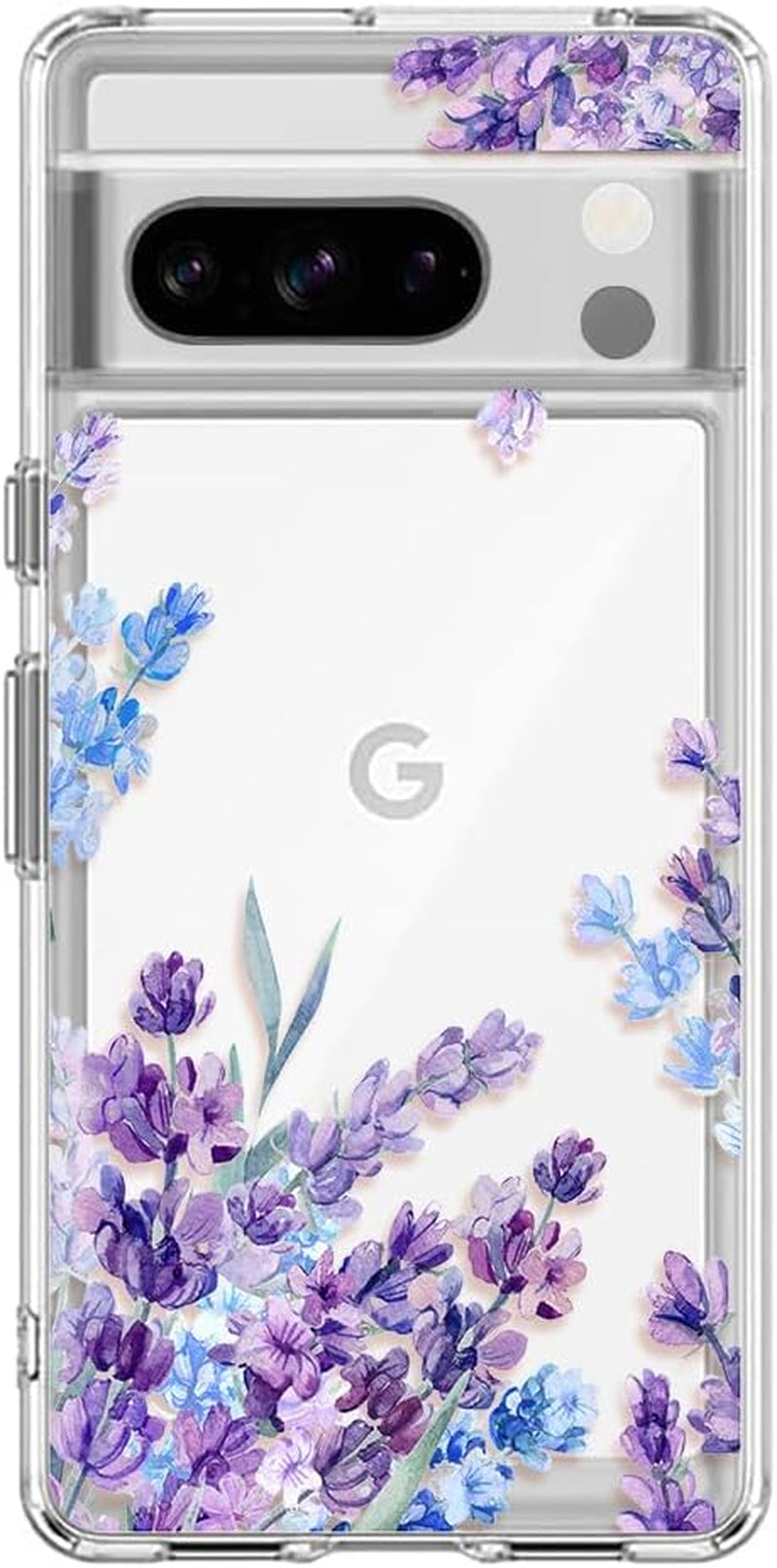 Sunflower Case Compatible with Pixel 8 Pro,Cute Floral Flower Pattern Ultra Slim Fit Cover for Women Girls,Not Yellowing Soft TPU Clear Silicone Shockproof Protective Case for Pixel 8 Pro  Yivenbarity Lavender For Google Pixel 8 Pro 