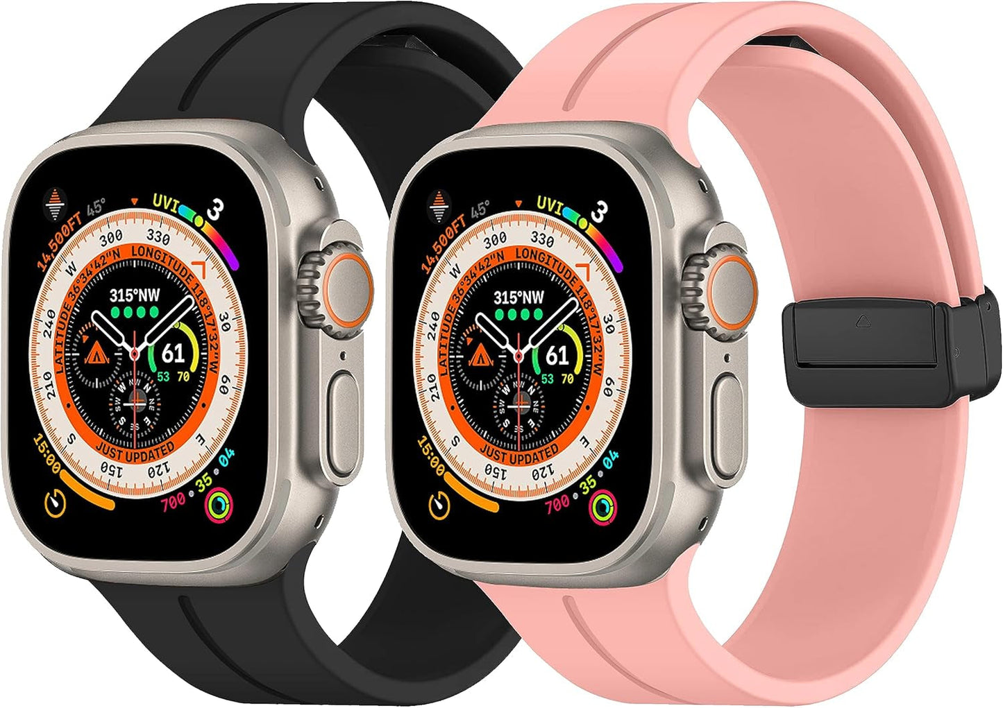 Bands for Apple Watch Strap Magnetic Lock 49Mm 45Mm 44Mm 42Mm 41Mm 40Mm 38Mm, Soft Silicon Sports Straps Compatible with Iwatch SE SE2 Series 8 7 6 5 4 3 2 1 [Watch NOT Included]