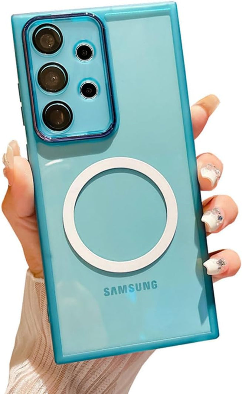 Compatible with Galaxy A53 5G Magnetic Clear Case[Compatible with Magsafe] Transparent Slim Thin TPU Bumper Shockproof Camera Lens Protective Cover Phone Case for Samsung Galaxy A53 5G(Clear)