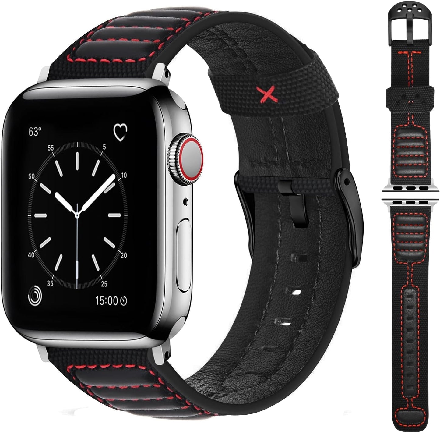 Fullmosa Café Racer Leather Apple Watch Band 49Mm 45Mm 44Mm 42Mm 41Mm 40Mm 38Mm Genuine Iwatch Bands for Men/Women Easily Upgrade Your Apple Watch with Premium Smart Watch Bands