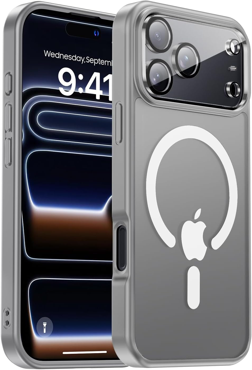 For Iphone 17 Pro Max Case with Camera Lens Protector[10Ft Military-Grade Protection] Compatible with Fit Magsafe Shockproof Slim Thin Cover Case for Iphone 17 Pro Max 6.9 Inch, Orange Bumper