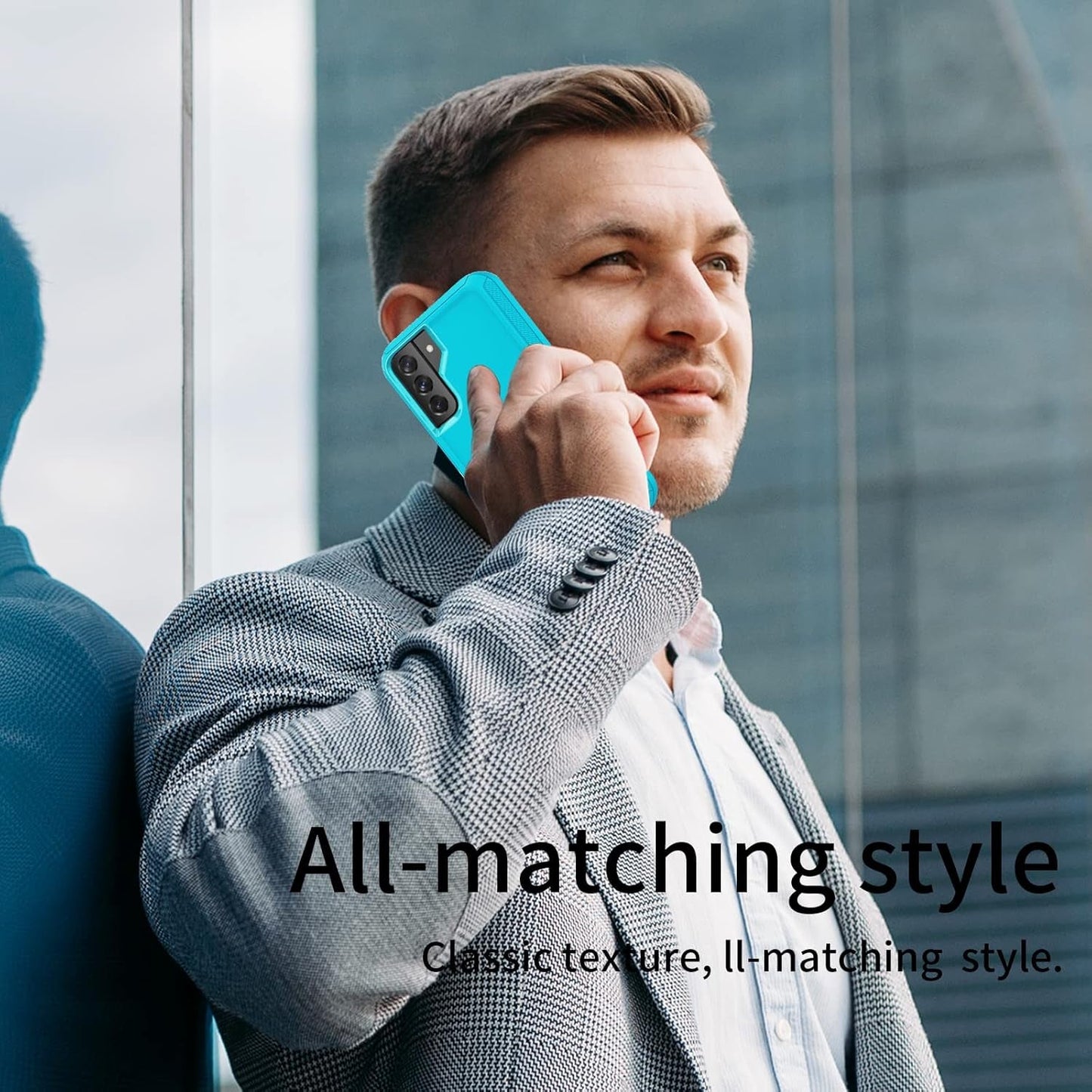 For Galaxy S22 Case, Rugged Shockproof Military Grade Bumper Phone Cover Armor Heavy Duty for Samsung Galaxy S22 (Teak/Light Green)