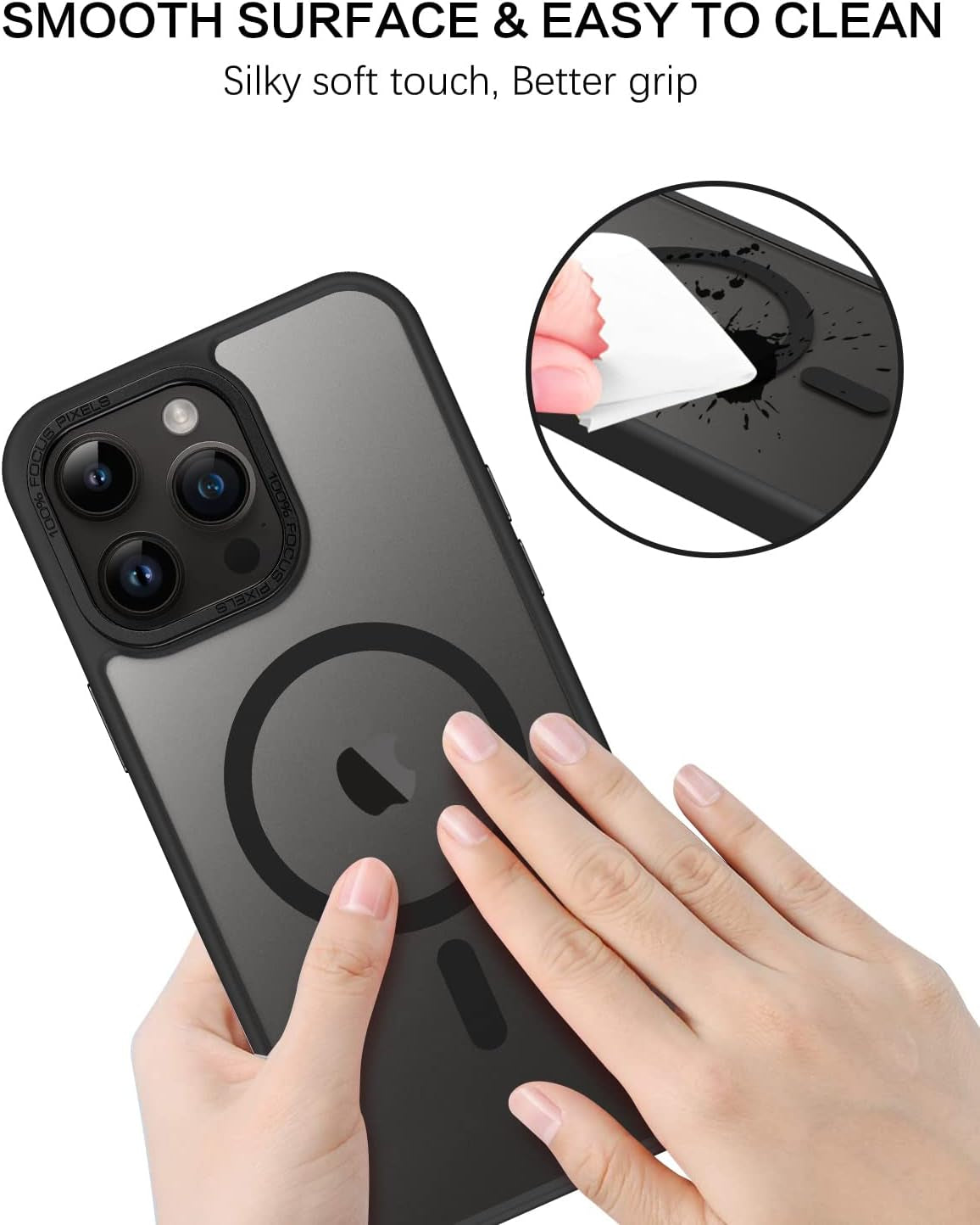 BENTOBEN for Iphone 14 Pro Max Phone Case,Iphone 14 Pro Max Magnetic Case [Compatible with Magsafe] Translucent Matte Shockproof Women Men Girl Protective Case Cover for Iphone 14 Pro Max 6.7",Black  BENTOBEN   