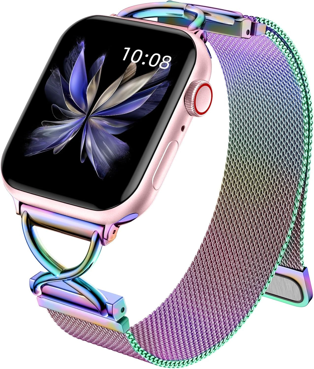 Dirrelo Metal Band Compatible for Apple Watch Bands for Women 40Mm 41Mm 38Mm 44Mm 45Mm 42Mm 49Mm, Mesh Magnetic Strap with X-Shape Stainless Steel Clasp for Iwatch Ultra 2, Series 9/8/7/6/5/4/3/2/1/SE