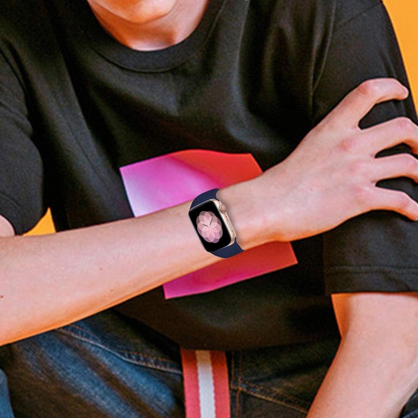 10 Pack Compatible with Apple Watch Bands 38Mm 40Mm 41Mm 42Mm 44Mm 45Mm, Soft Silicone Watch Band for Iwatch Series SE 8 7 6 5 4 3 2 1