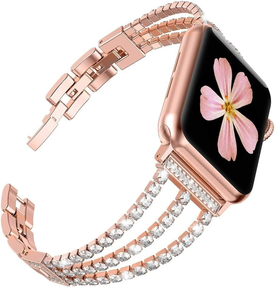 Diamond Strap for Apple Watch Ultra Band 49Mm 45Mm 41Mm 44Mm 40Mm 42Mm 38Mm Women Metal Bracelet Iwatch Series 8 6 5 4 3 Se 7