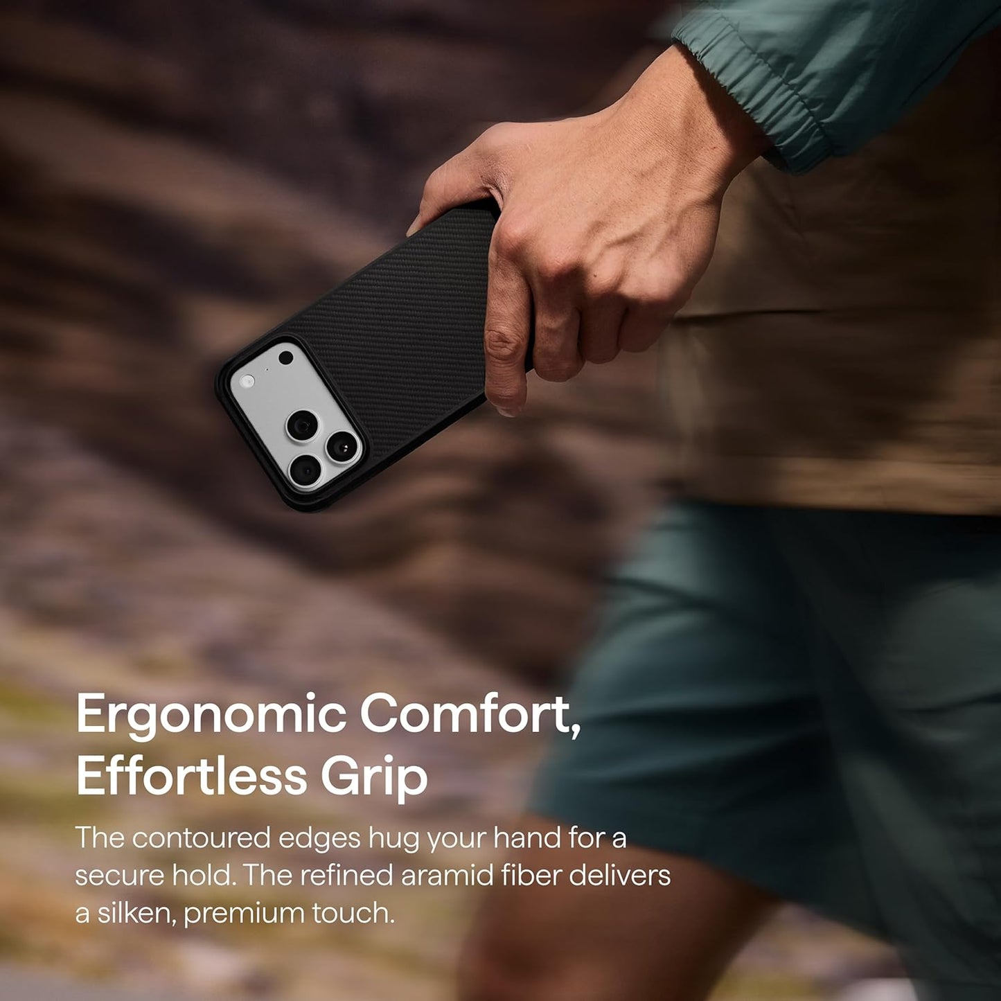 Pitaka for Iphone 17 Pro Max Case 6.9", Military Grade Protective Case, Compatible with Magsafe, 600D Aramid Fiber Woven & TPU Combined, Proguard - Black/Grey(Twill)