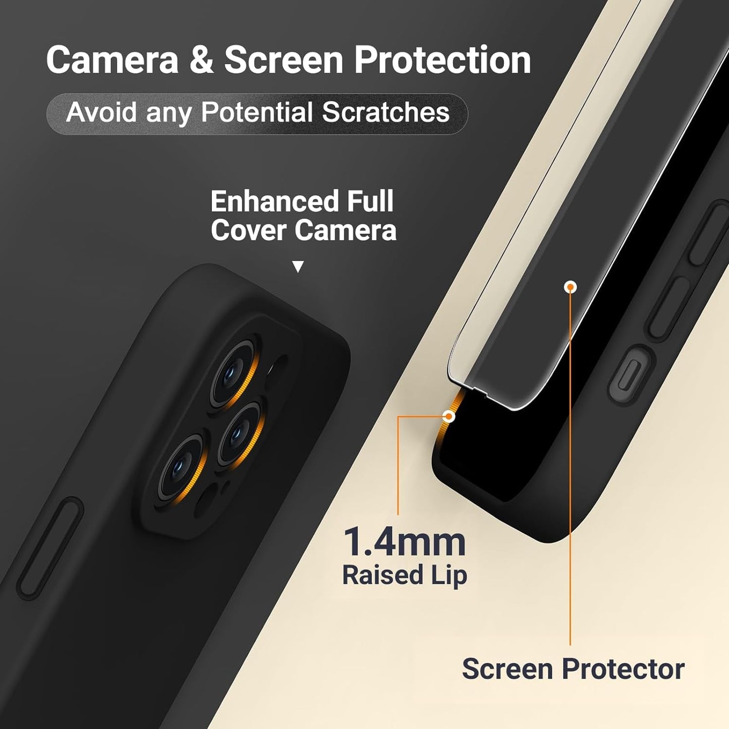 AOTESIER for Iphone 14 Pro Max Case, [Stronger Camera Protection] Silicone Iphone 14 Pro Max Phone Case with [2 Screen Protectors], Shockproof Anti-Scratch Lining Protective Cover, 6.7", Black  AOTESIER   