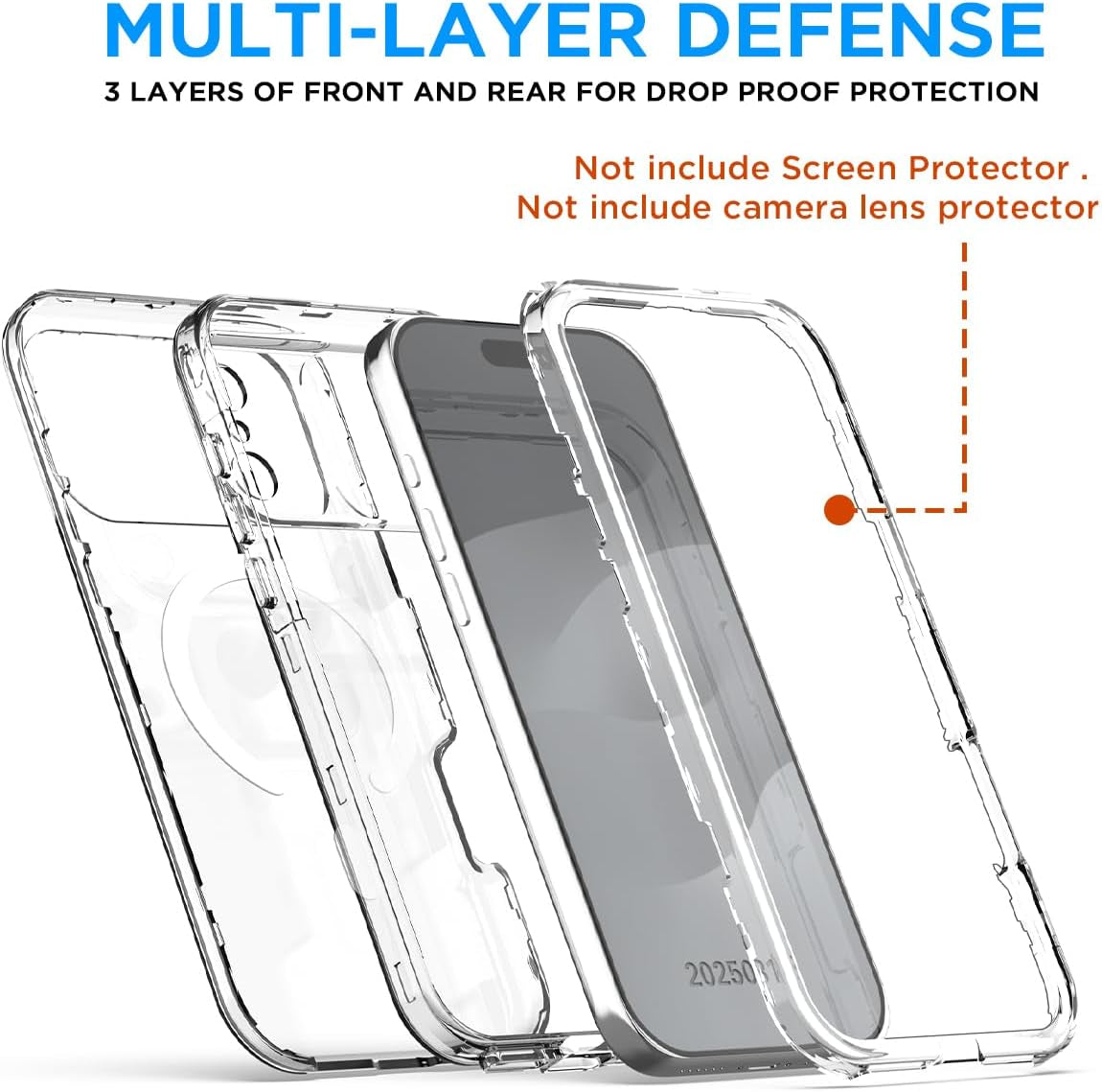 Aicase for Iphone 17 Pro Max Case Clear[Compatible with Magsafe] Heavy Duty Drop Protection Full Body Rugged Shockproof/Dust Proof 3-Layer Military Protective Tough Durable Phone Cover 6.9"