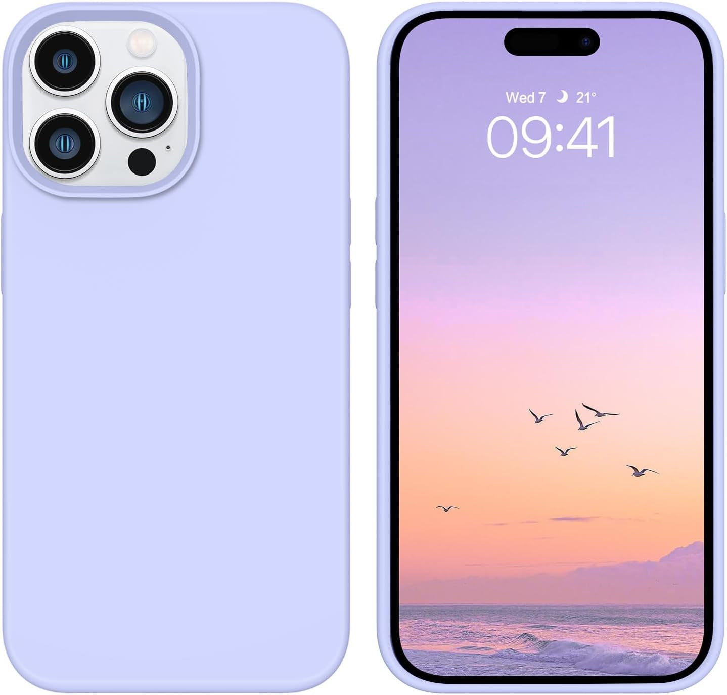 BENTOBEN for Iphone 14 Pro Max Case, Soft Silicone Gel Rubber Bumper Microfiber Lining Hard Back Shockproof Protective Phone Cover for Iphone 14 Pro Max 6.7", Copper Green  BENTOBEN T026-Light Purple  