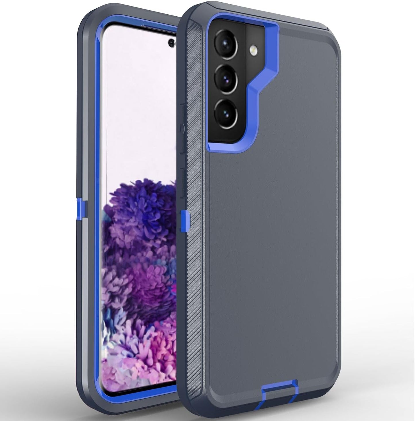 Galaxy S22 plus Case for Samsung Galaxy S22 plus Case Military Drop Shockproof Armor Heavy Duty Rugged 3 in 1 Protection Cover for Galaxy S22+ plus Phone Case (Purple+Rose Red)