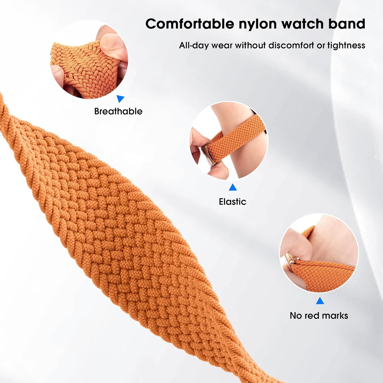 Arae 2 Pack Magnetic Stretchy Watch Band Compatible for Apple Watch Band 38Mm 40Mm 41Mm,Comfortable Straps Wristbands for Iwatch Series 9 8 7 6 5 4 SE 3 2 1 Ultra 1 2 Women Men,Starlight+Orange