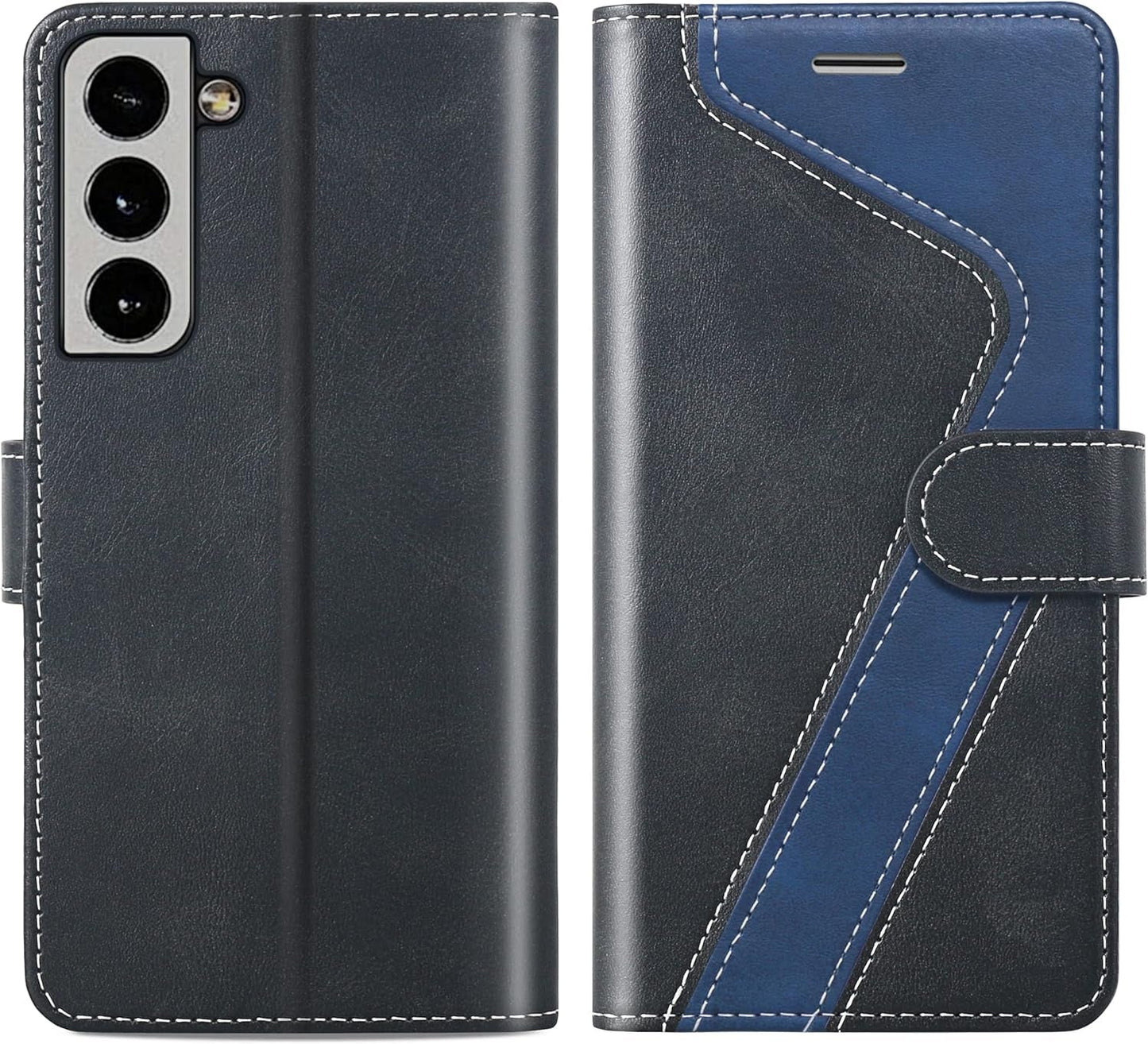 CIVICASEA for Samsung Galaxy S22+/Plus Wallet Case, Flip Case with RFID Blocking Credit Card Holder, PU Leather Matching Phone Case Samsung S22 plus Red&