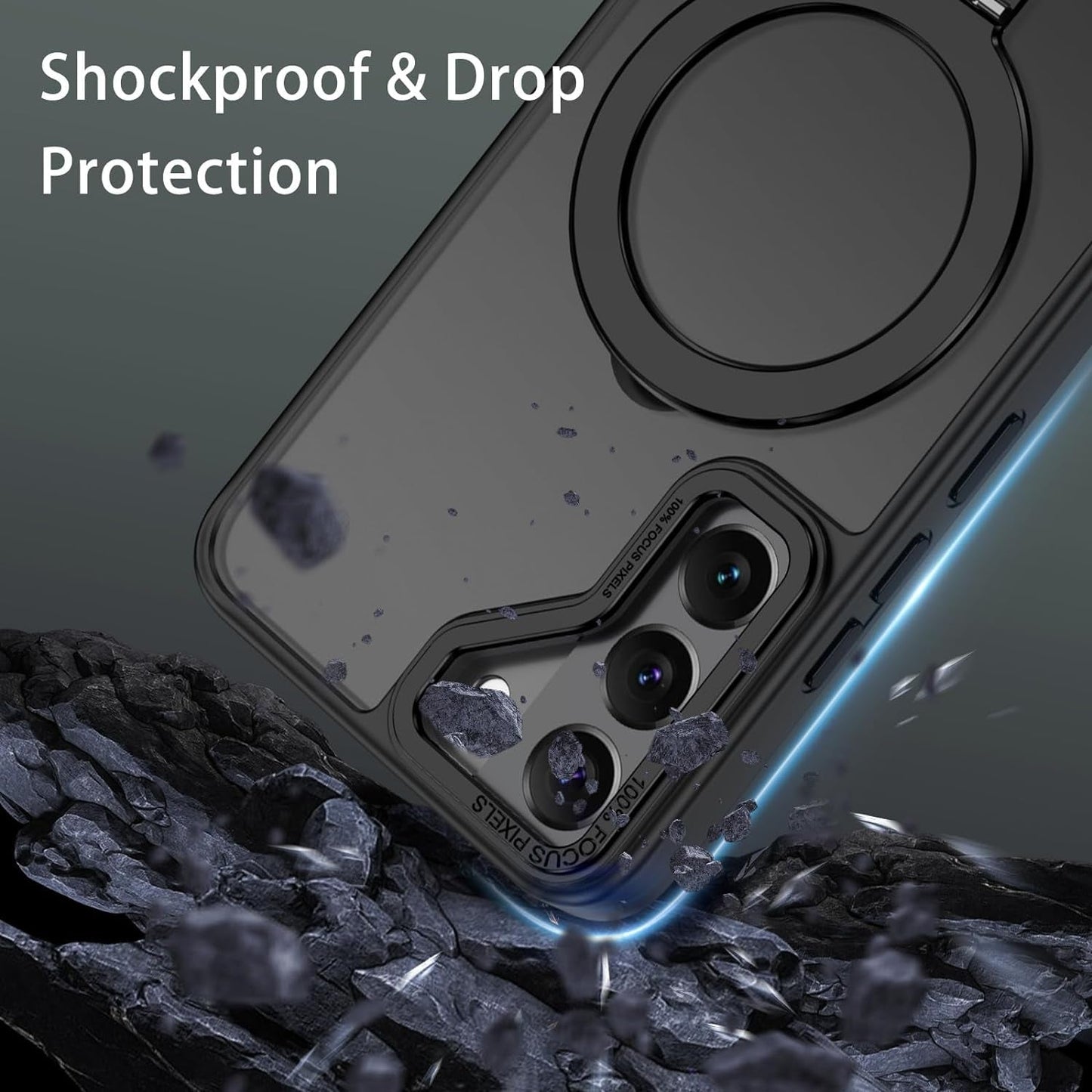 DUEDUE for Samsung Galaxy S22 Case Magnetic with Ring Stand [Compatible with Magsafe], Full Body Protective Cover Slim Shockproof Kickstand Phone Case for Galaxy S22 6.1", Black