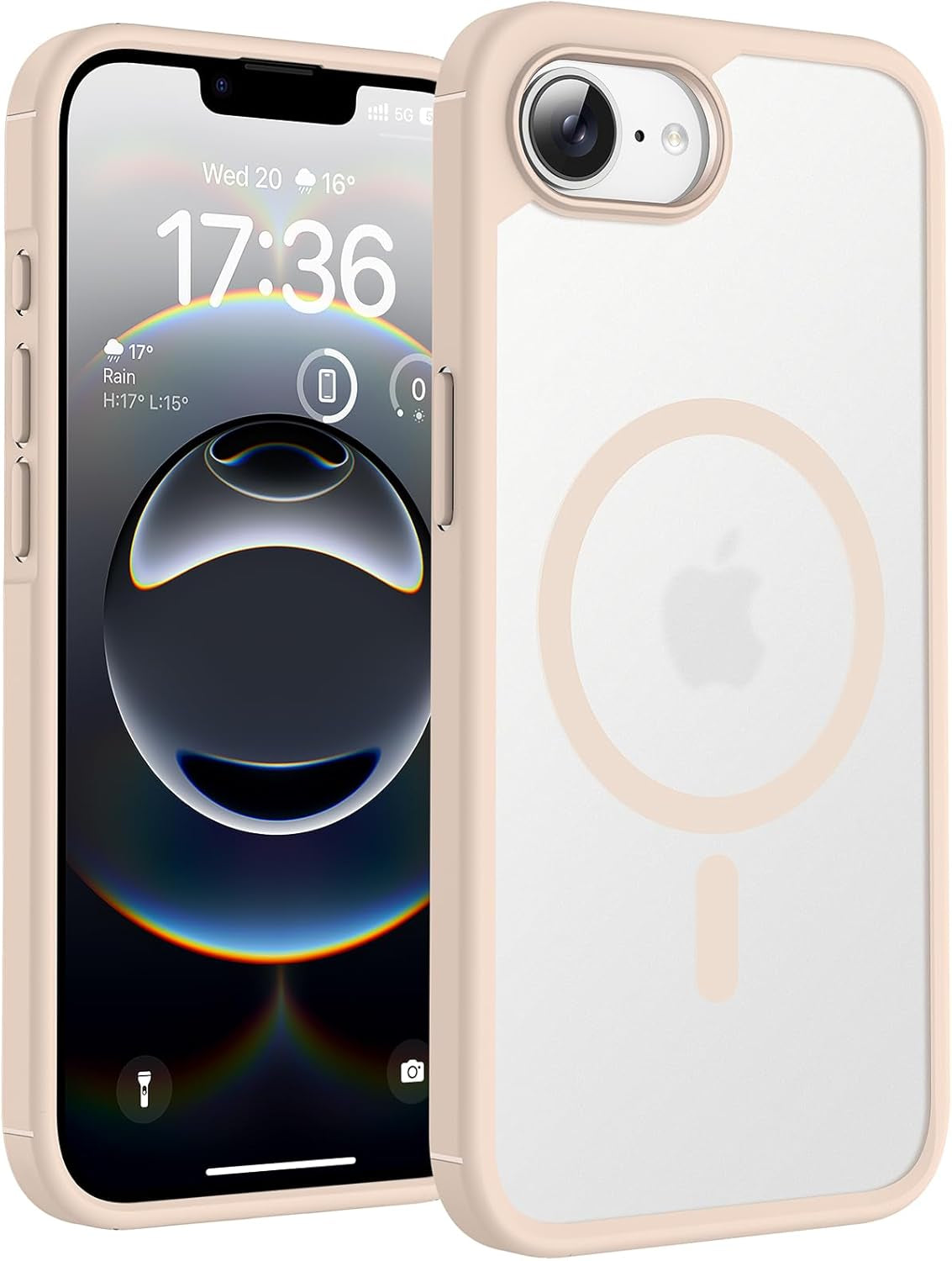 TOCOL for Iphone 17 Pro Case, Compatible with Magsafe, Full Camera Protection, Built-In Magnetic Ring, Drop Protection, Translucent Matte Phone Case for Iphone 17 Pro 6.3 Inch (Black)