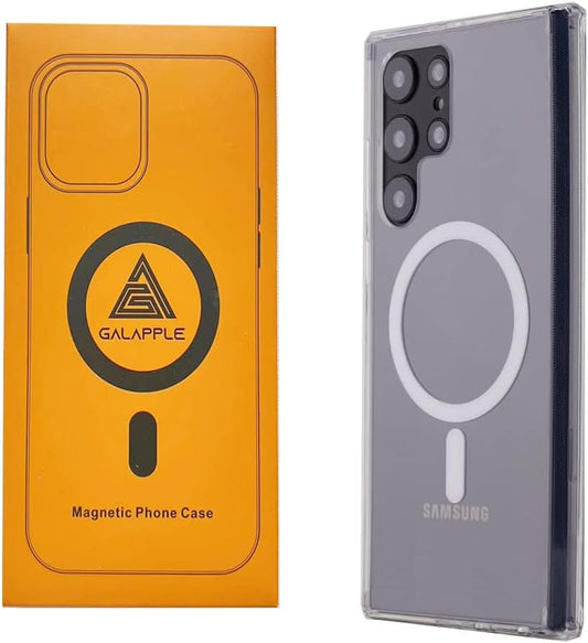 GALAPPLE Samsung Galaxy S22 Ultra Case Magnetic Clear Slim Bumper Compatible with Magsafe Card Wallet& Wireless Chager, Screen & Camera Protection Shockproof Case for Galaxy S22 Ultra Case