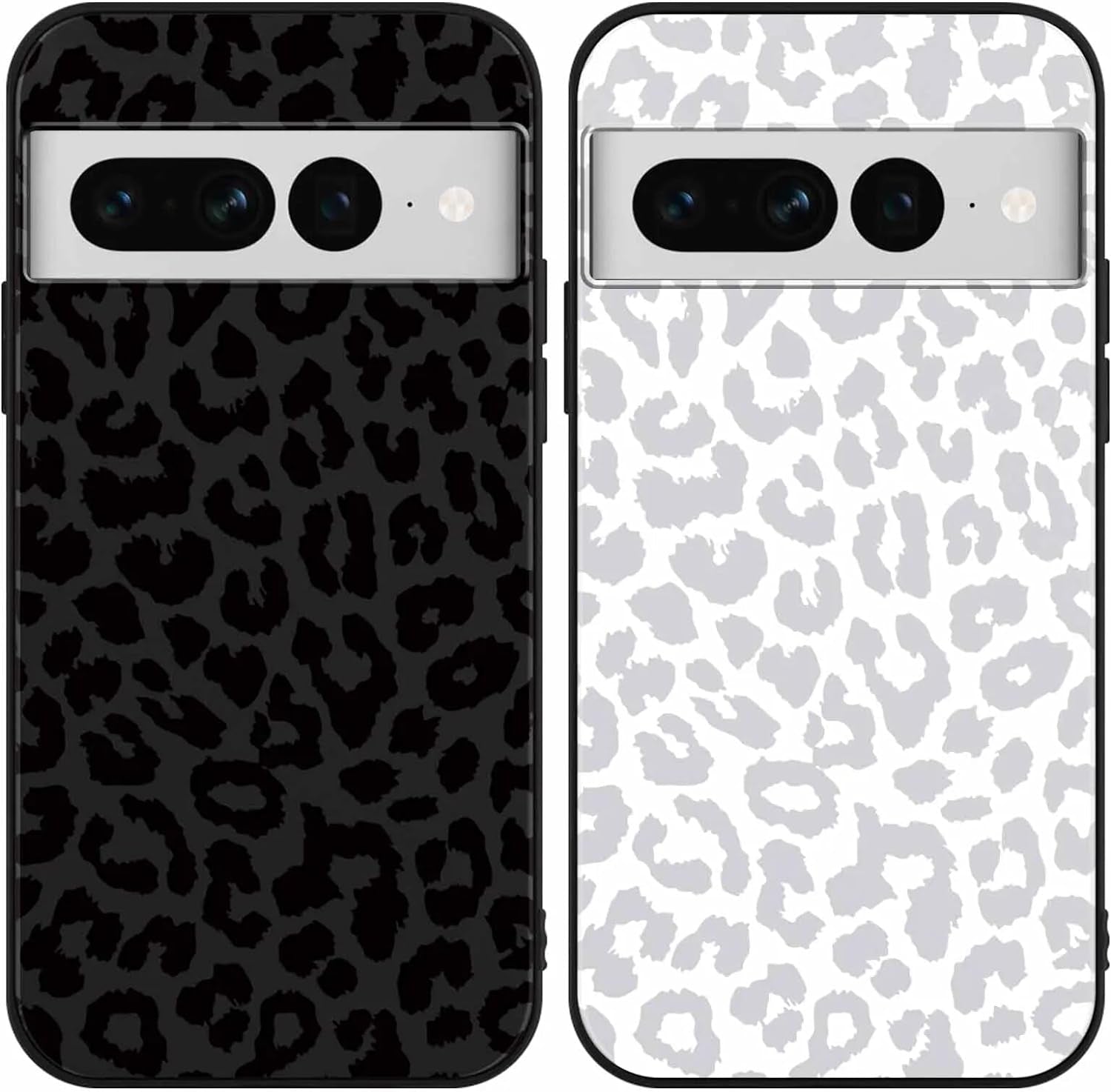 2 Pack Cute Cheetah Print for Google Pixel 6A(5G) 6.3" Phone Case,Luxury Leopard Pattern Design Cases Soft Silicone TPU Shockproof Protective Cover for Women Girls-Black & White  RUMDEY Leopard Google Pixel 7 Pro(5G) 