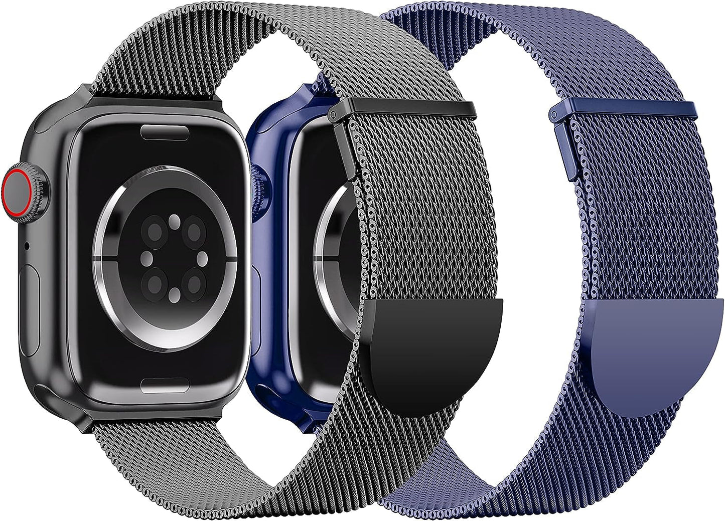 2 Pack Metal Magnetic Band Compatible with Apple Watch Bands 38Mm 40Mm 41Mm 42Mm 44Mm 45Mm 49Mm Women Men,Milanese Loop Stainless Steel Mesh Adjustable Strap for Iwatch Series 9 8 7 6 5 4 3 2 SE Ultra