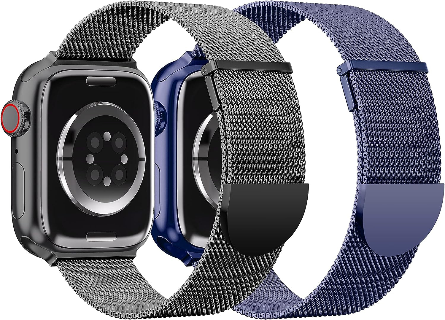 2 Pack Metal Magnetic Band Compatible with Apple Watch Bands 38Mm 40Mm 41Mm 42Mm 44Mm 45Mm 49Mm Women Men,Milanese Loop Stainless Steel Mesh Adjustable Strap for Iwatch Series 9 8 7 6 5 4 3 2 SE Ultra