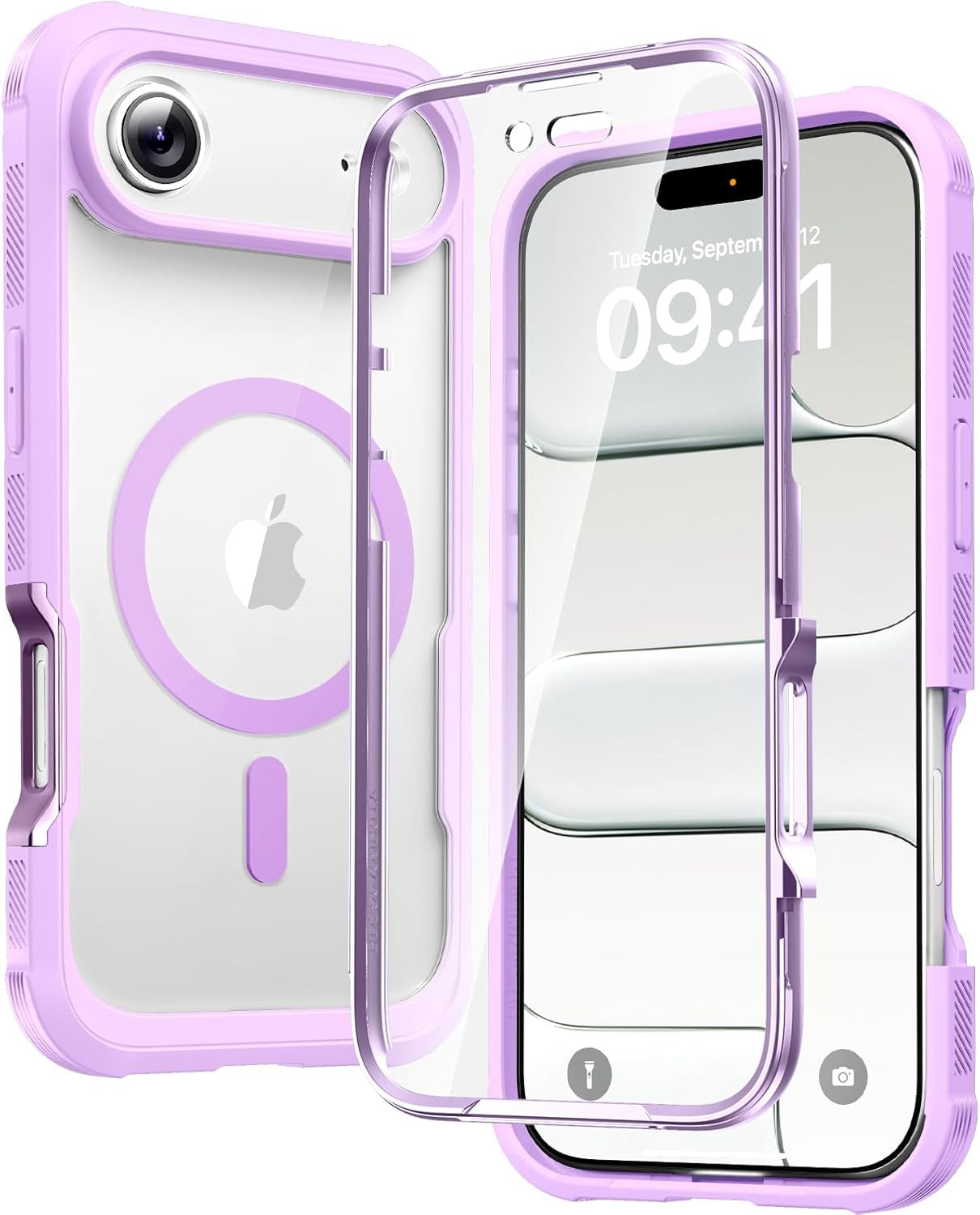 Diaclara Magnetic Designed for Iphone 17 Pro Max Case Full Body Bumper,[Compatible with Magsafe] Military Drop Proof Cover with Built-In Touch Sensitive Anti-Scratch Screen Protector,Orange