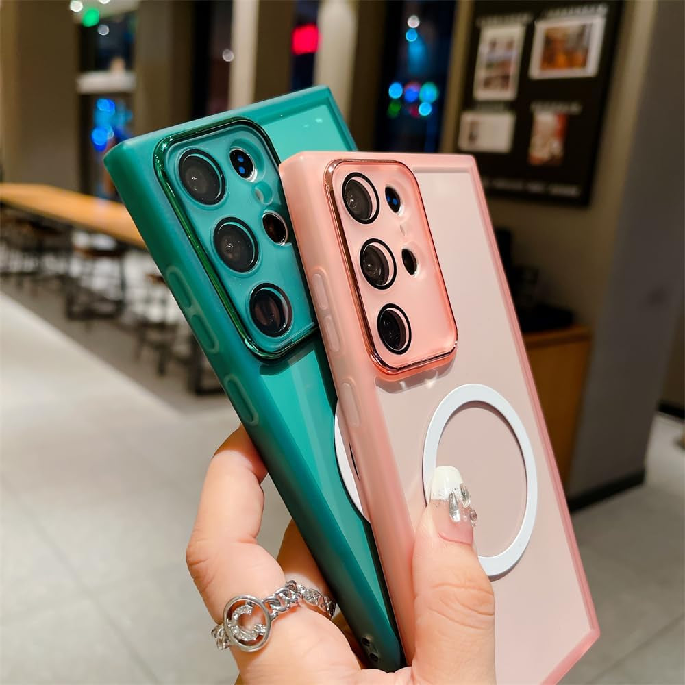 Compatible with Galaxy A53 5G Magnetic Clear Case[Compatible with Magsafe] Transparent Slim Thin TPU Bumper Shockproof Camera Lens Protective Cover Phone Case for Samsung Galaxy A53 5G(Clear)