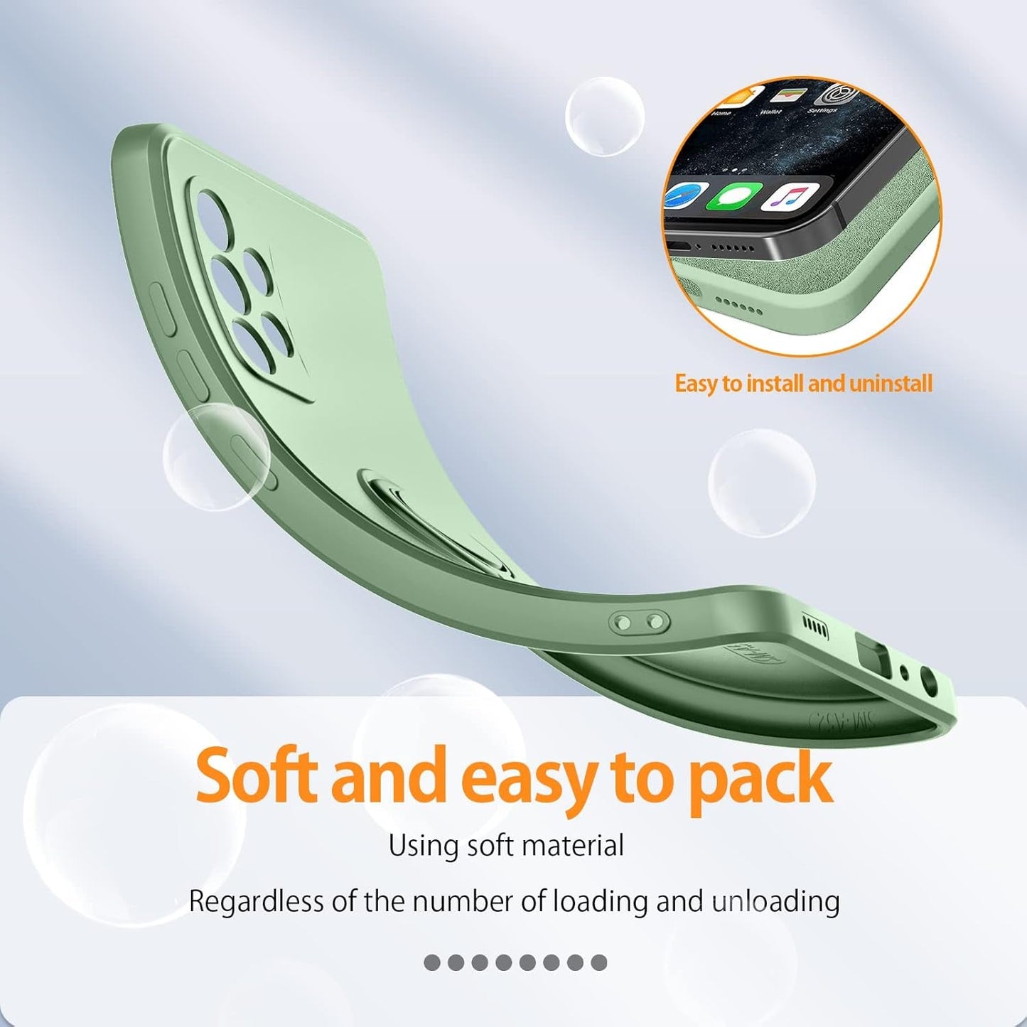 For Samsung Galaxy A53 5G Case,With 360°Rotatable Ring Holder Kickstand & Strap Lanyard Premium Liquid Silicone Slim Shockproof Protective Case for Samsung Galaxy A53 5G,Mint Green