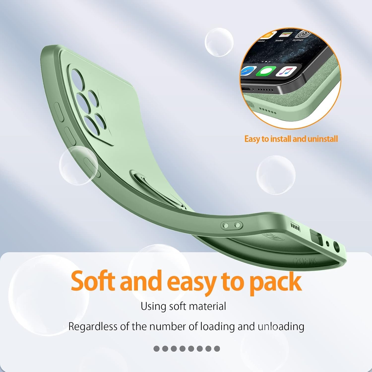 For Samsung Galaxy A53 5G Case,With 360°Rotatable Ring Holder Kickstand & Strap Lanyard Premium Liquid Silicone Slim Shockproof Protective Case for Samsung Galaxy A53 5G,Mint Green