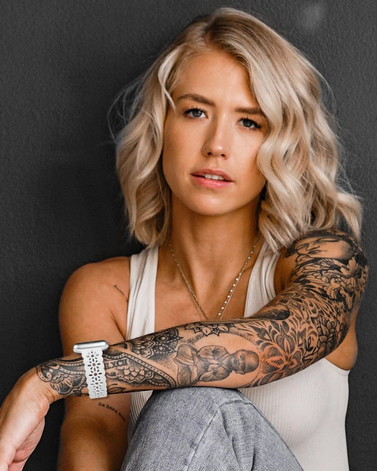 Ginkgonut Lace Silicone Bands Compatible with Apple Watch Band 38Mm 40Mm 41Mm 42Mm 44Mm 45Mm 49Mm,Women Slim Thin Hollow-Out Iwatch Sport Wristband for Apple Watch Ultra Series SE 8 7 6 5 4 3 2 1