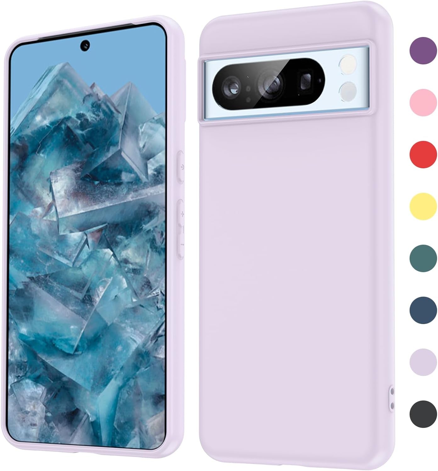 Leyi for Pixel 6A 5G Case: Google Pixel 6A Case with [2 Pack] Tempered Glass Screen Protector Liquid Silicone Soft Microfiber Liner Cover Case Pixel 6A, Red  LeYi Purple Google Pixel 8 Pro 